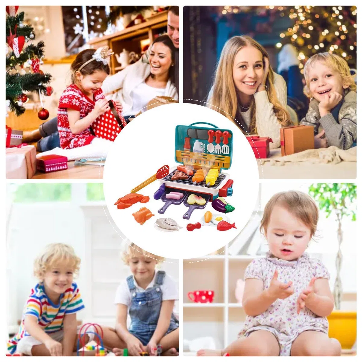 Barbecue Giocattolo Per Bambini Cucina – Set Grill Simulazione con Vapore Suono E Cibo Che Cambia Colore | Piccole Attrezzature Chef Gioco Simbolico
