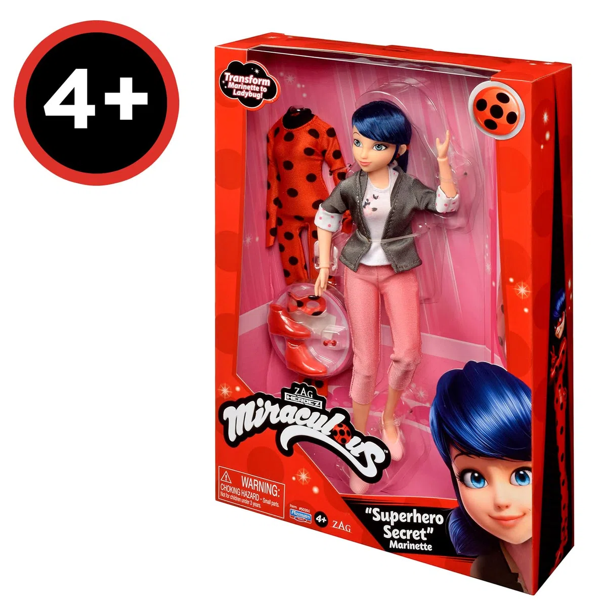 BANDAI - Miraculous - Bambole Marinette e Ladybug - Bambola da 26 cm e due outfit - Giocattolo Miraculous - Bambola articolata - Licenza ufficiale - Giocattolo per bambini di 4 anni e più - P50355