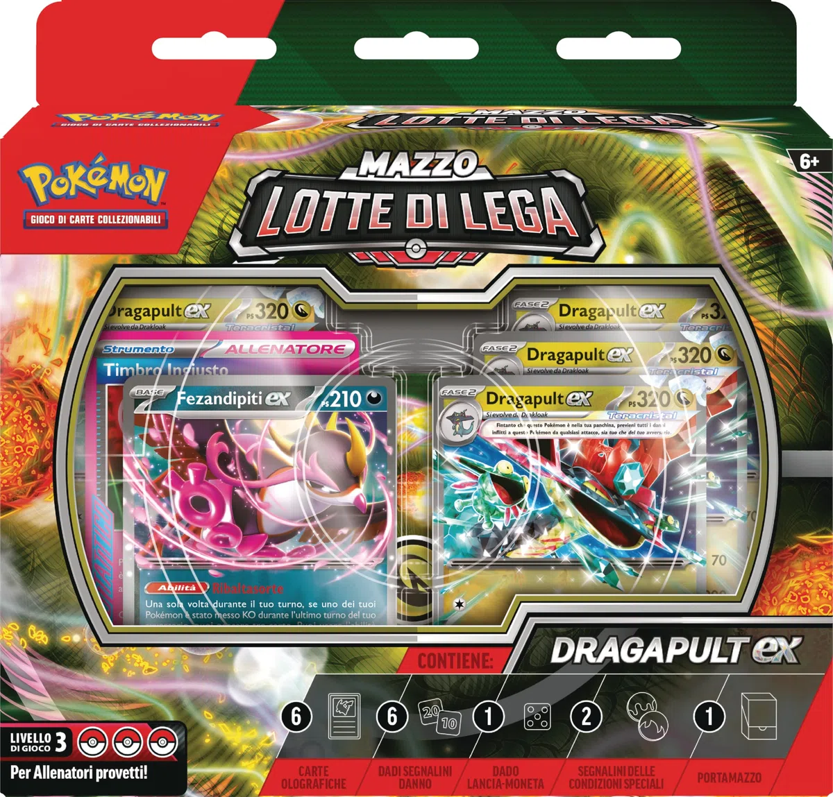 GCC Pokémon: Mazzo Lotte di Lega Dragapult-ex (un mazzo di 60 carte pronto per giocare con Dragapult-ex e Fezandipiti-ex)
