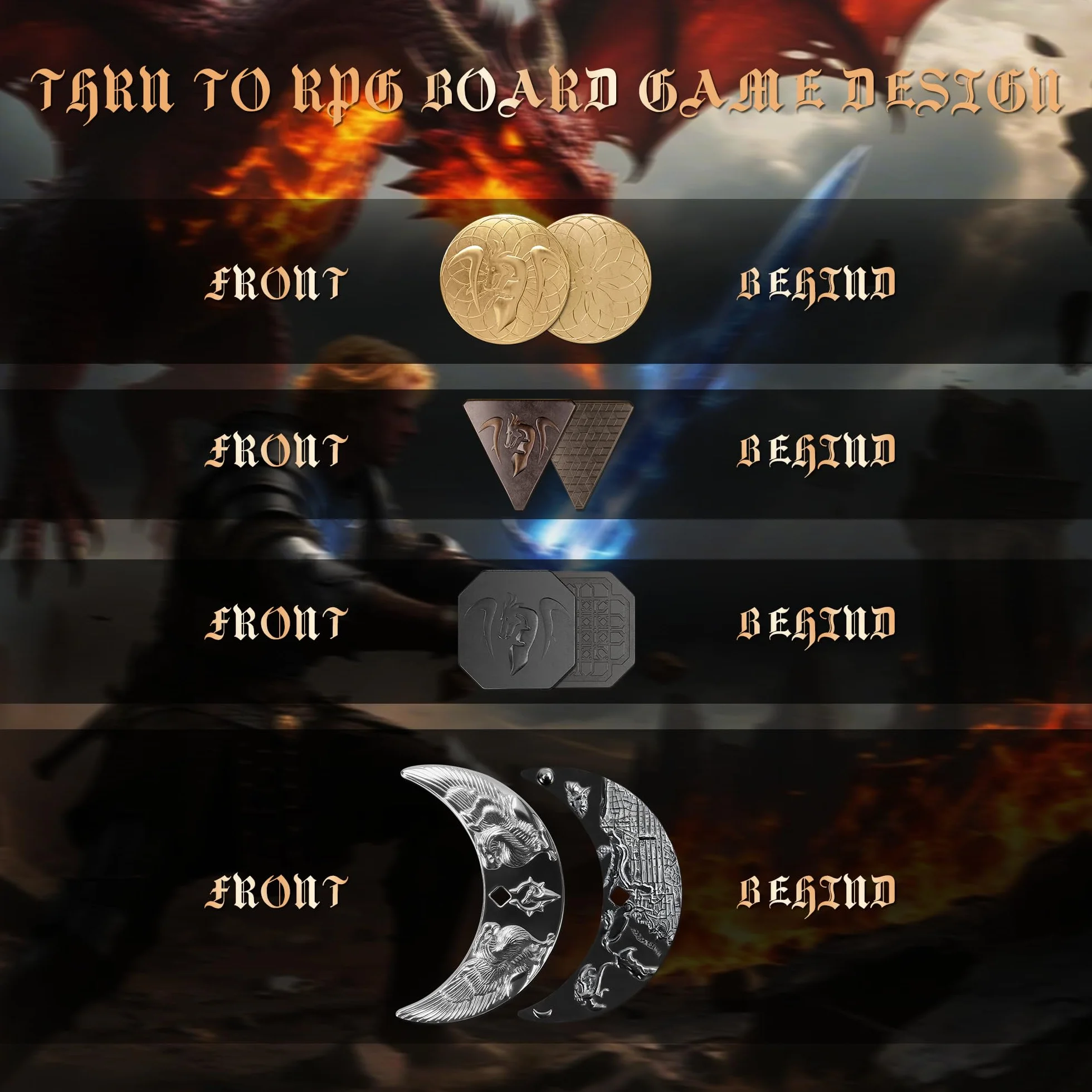 Byhoo 125 Monete DND in Metallo e Borsa in Pelle, Contiene 60 Monete d'oro, d'Argento, 30 Monete di Rame e 5 Monete di Platino,Ottimo per i Giochi da Tavolo Rpg