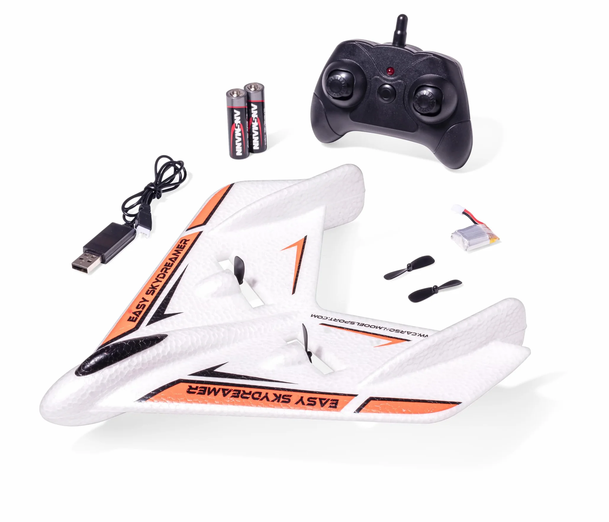Carson 500505036 Easy Skydreamer 2.4G 100% RTF arancione - aeromodello telecomandato, aereo RC, robusto modello RTF (Ready to Fly) per principianti, incluse batterie e telecomando