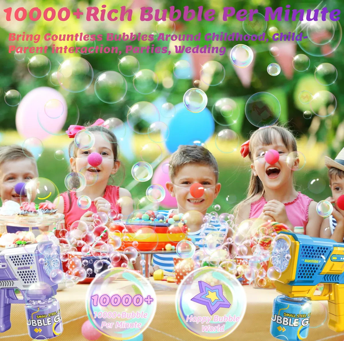 Chennyfun Pistola a Bolle per Bambini, 2 Pieces Macchina Automatica per Bolle + Concentrato per Bolle di Sapone,per Feste Compleanno All'aperto Matrimoni, Verde, per Bambini Giardino Estivi