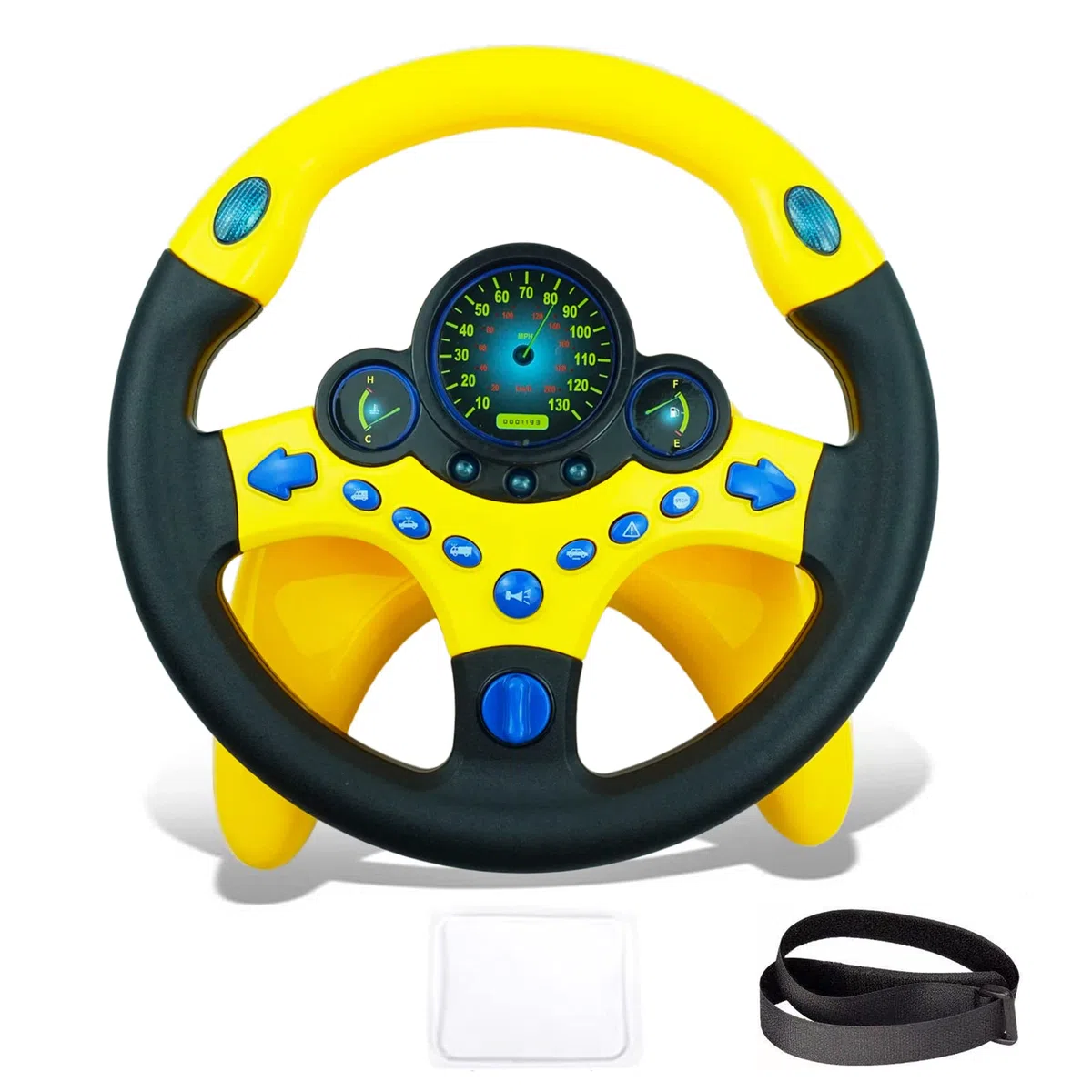 RedCrab Giocattolo del Volante per Bambini, 360° Rotazione Controller Portatile Simulato con Suono e Musica, Simulatore di Guida Regalo Educativo Precoce per Bambini Ragazzi e Ragazze (Nero)