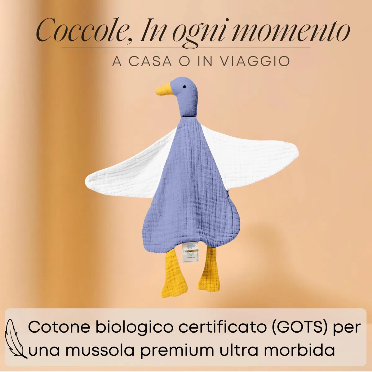 Oeko-TEX - Peluche anatra 4 strati, extra morbido, per neonati, ragazzi e ragazze, lavabile