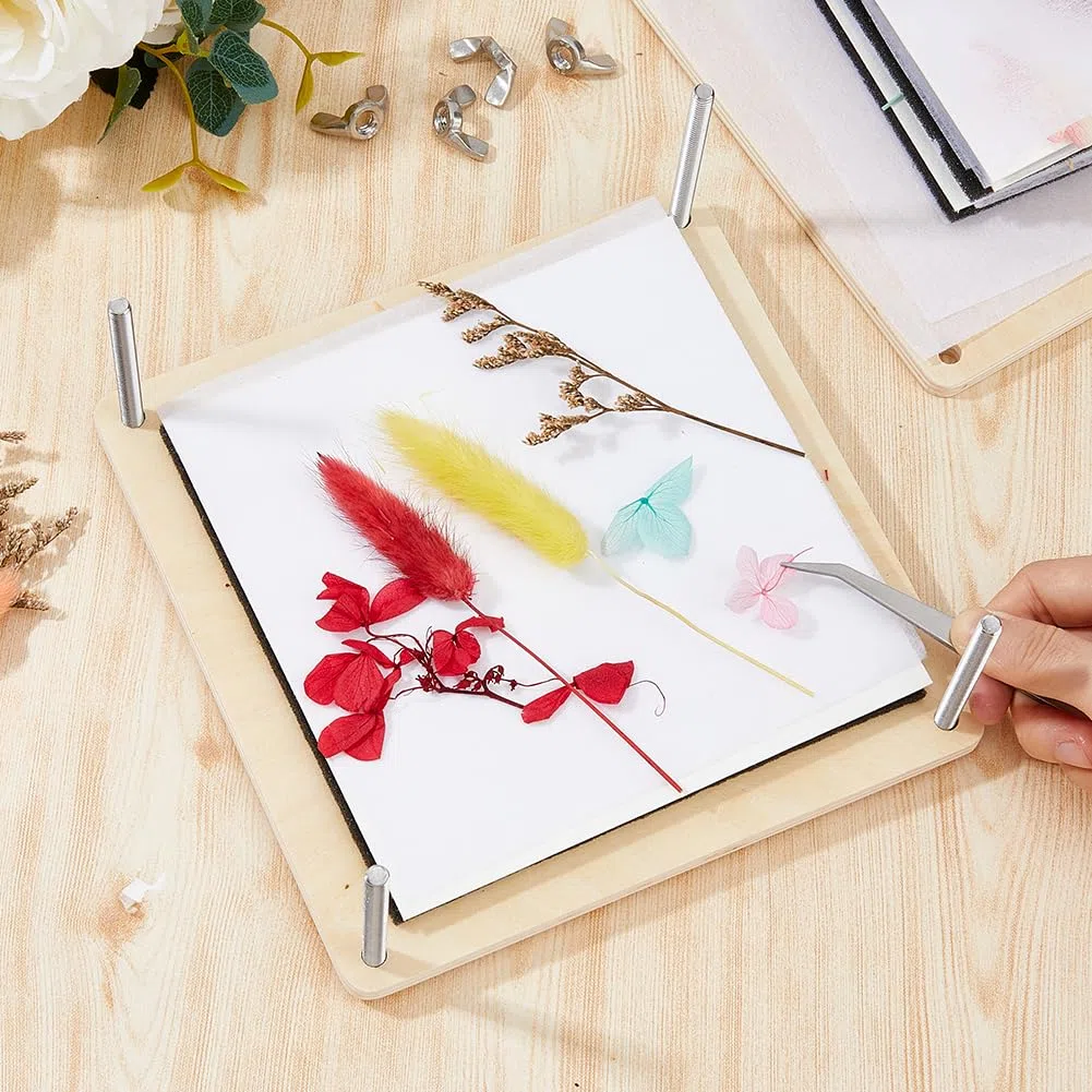 SUPERFINDINGS Kit per Pressare I Fiori Kit per La Conservazione Delle Piante Libro per Pressare I Fiori Fai Da Te Kit per Pressare I Fiori In Legno Pressa per Foglie per Realizzare Piante Essiccate