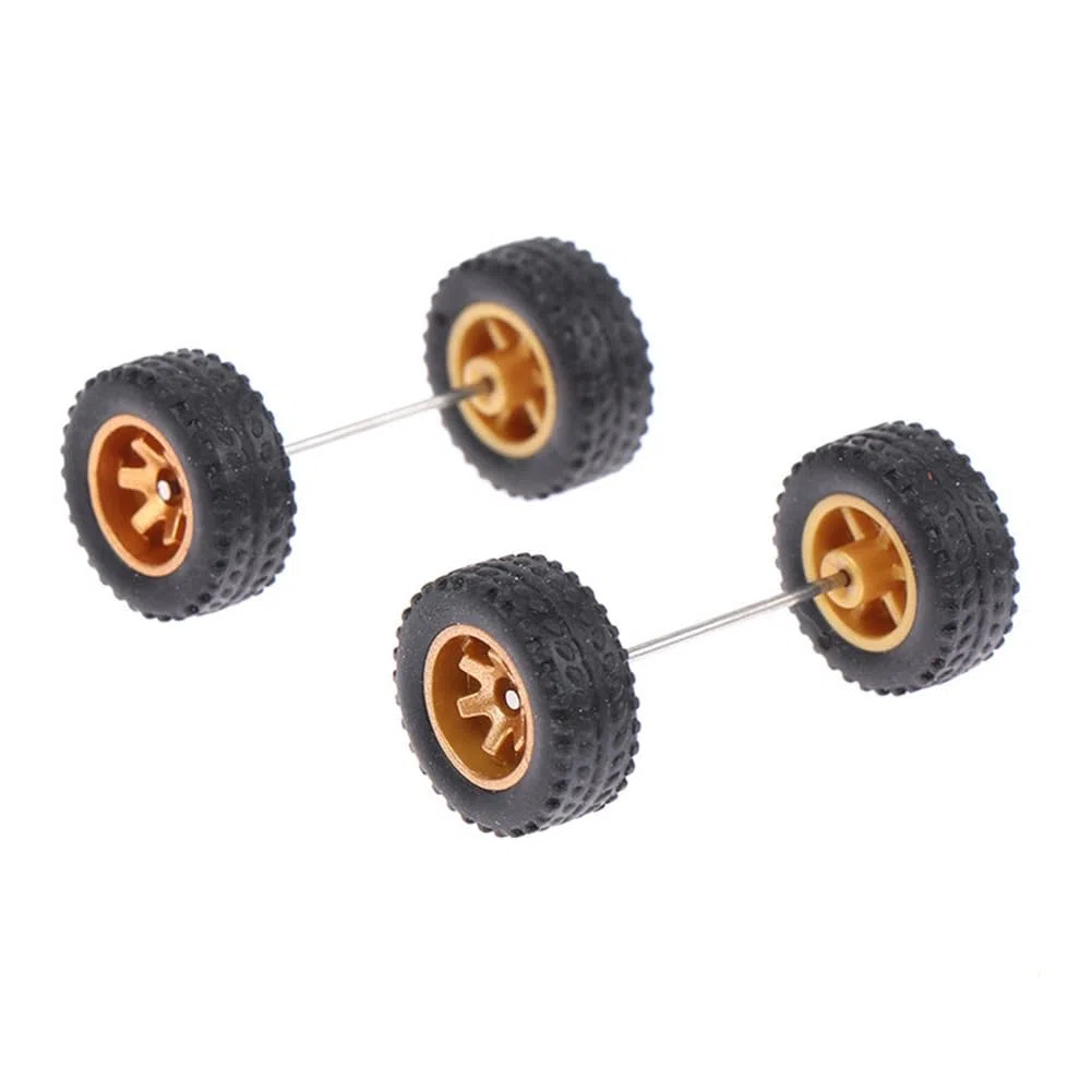 10 Set di Ruote All Terreno 1/64/Pneumatici in Gomma, Pneumatico Rimovibile da 18,3 mm per Ruota 1:64 Modello Camion RC All Terreno SUV Colore Casuale