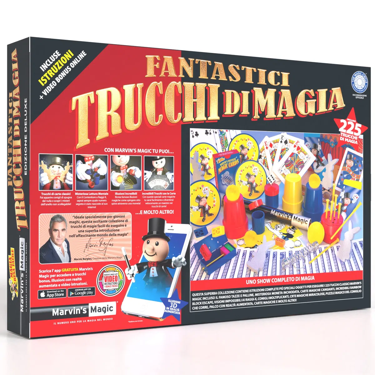 Marvin's Magic - Set per Bambini - Scatola di 225 Trucchi magici incredibili - Include Bacchetta, Carte e Molto Altro