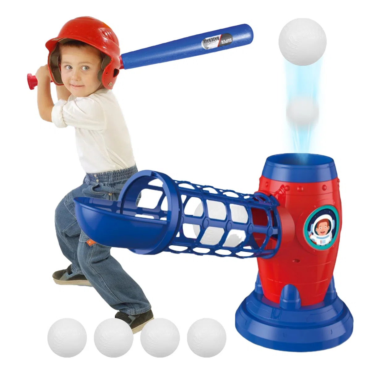 Lanciatore Di Baseball, Funzione Di Controllo Remoto, 1 Set, Set Da Baseball Per Bambini, Giocattolo Per Sport All'aria Aperta, Mazza Retrattile Con Palline, Per Giochi In Cortile E In Famiglia