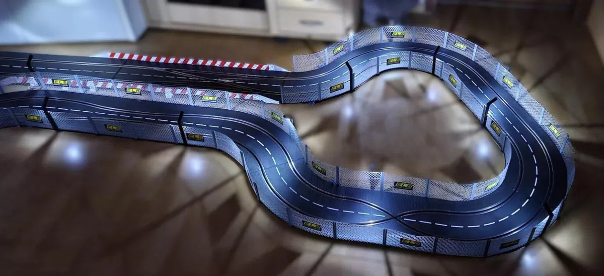 1 m Recinzione compatibile con Carrera Digital 124 132 Uni Curve rettilinee Recinzione Guardrail