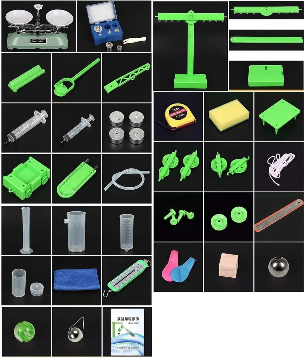 Kit Completo per Esperimenti di Fisica: Equilibrio delle Forze, Attrito, Pressione, Elettromagnetismo. Set Completo per Laboratori Scientifici.