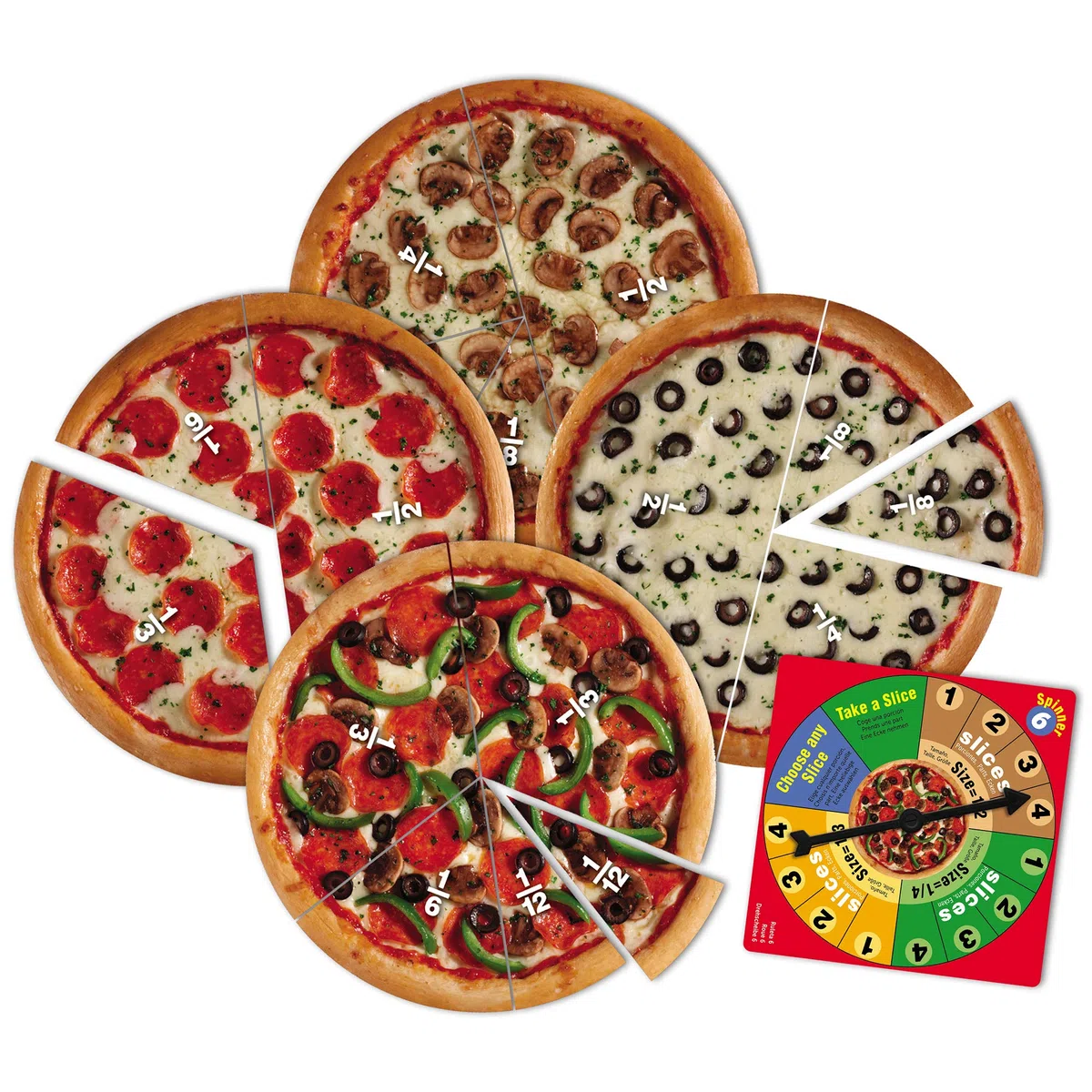 Learning Resources Gioco Frazioni di Pizza, dai 6 Anni, Apprendimento Matematica, Addizione e Sottrazione Frazioni, Gioco Educativo Divertente
