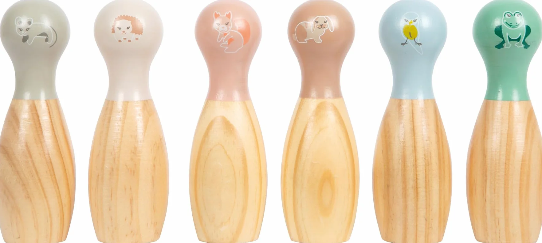 small foot Bowling "Garden Buddies" in legno, gioco dei birilli con motivi animali, bowling per bambini dai 3 anni, 12644