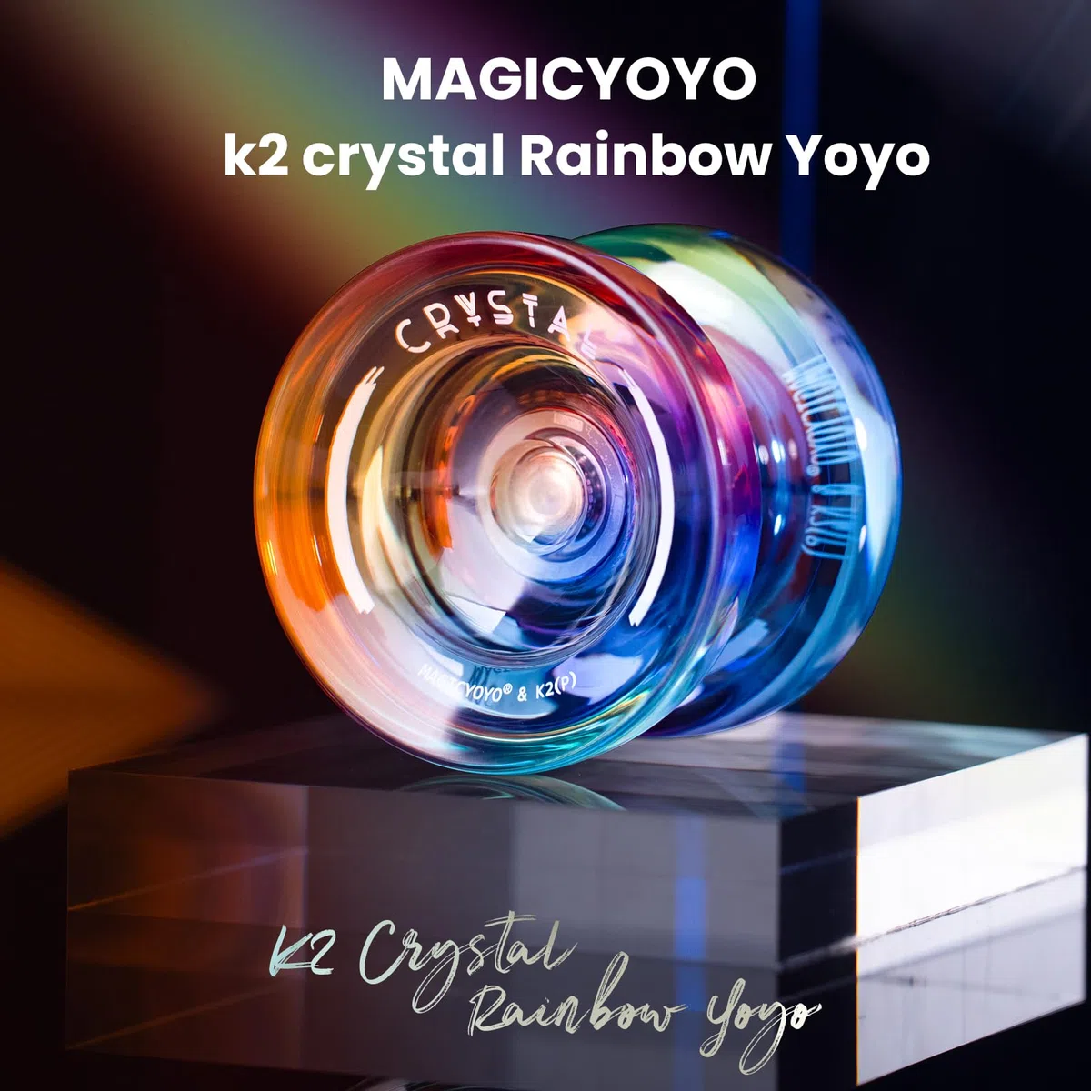 yoyo Rispondente professionale per avanzati, cristallino gradiente K2 con rimpiazzo bordo non rispondente + 12 cinghie + sacchetto da yoyo + strumento di rimozione + asse