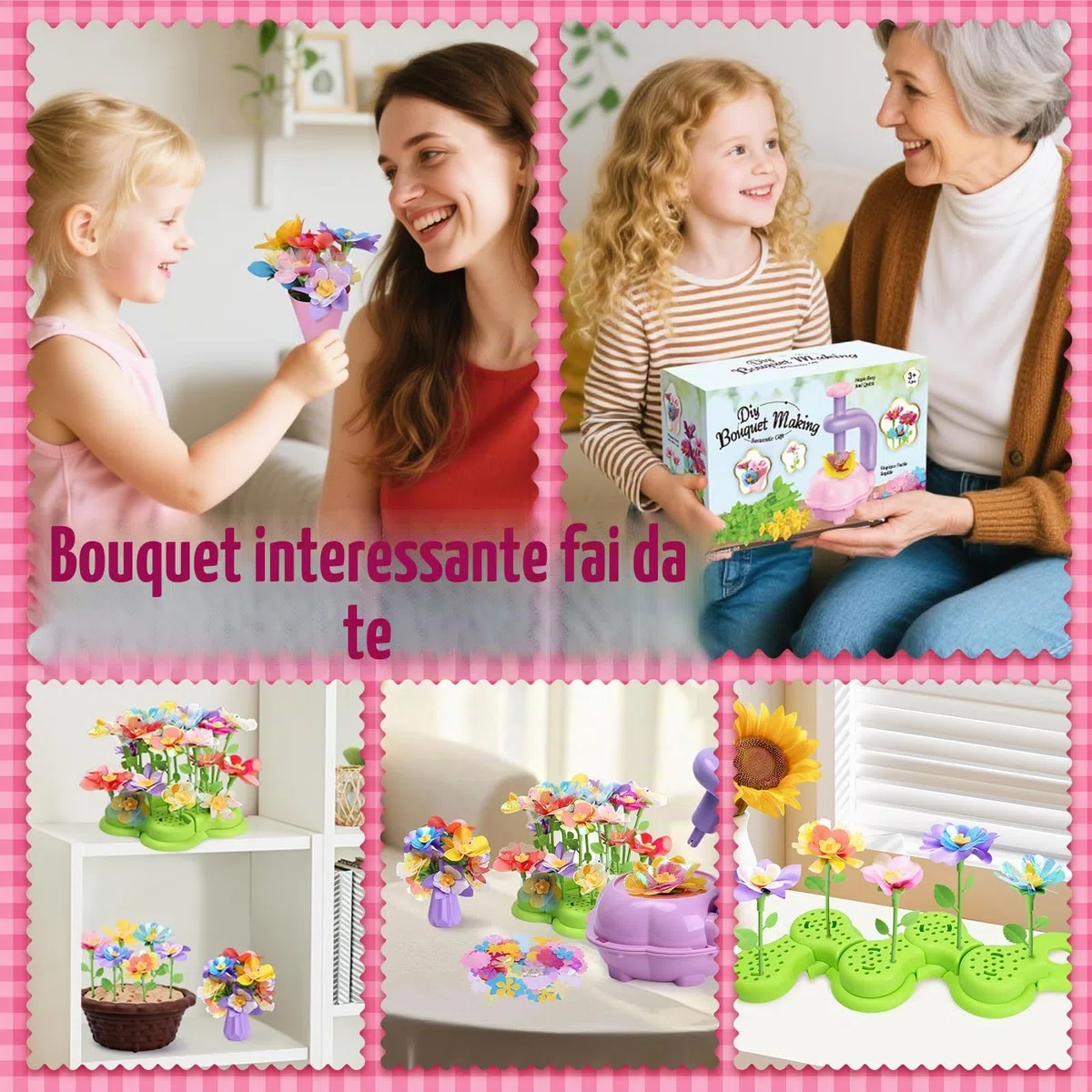 Sumsoltic Giochi Bimba 4 5 6 Anni Macchina per Goffratura Set di Artigianato per Bambini Kit per Fiori Pressati Giocattoli Creativi Regalo Bambina 4 5 6 7 8 9 10 Anni