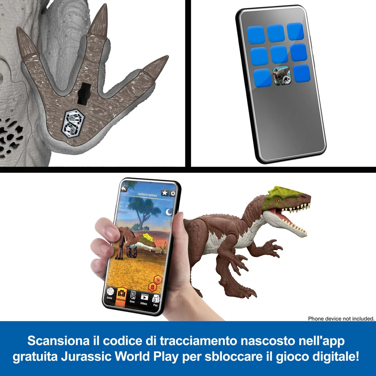 Mattel Jurassic World La Rinascita Anchilosauro Ruggito Selvaggio, action figure snodata del dinosauro con attacco multiplo della testa azionato con la coda e suoni, gioco digitale, JGB90