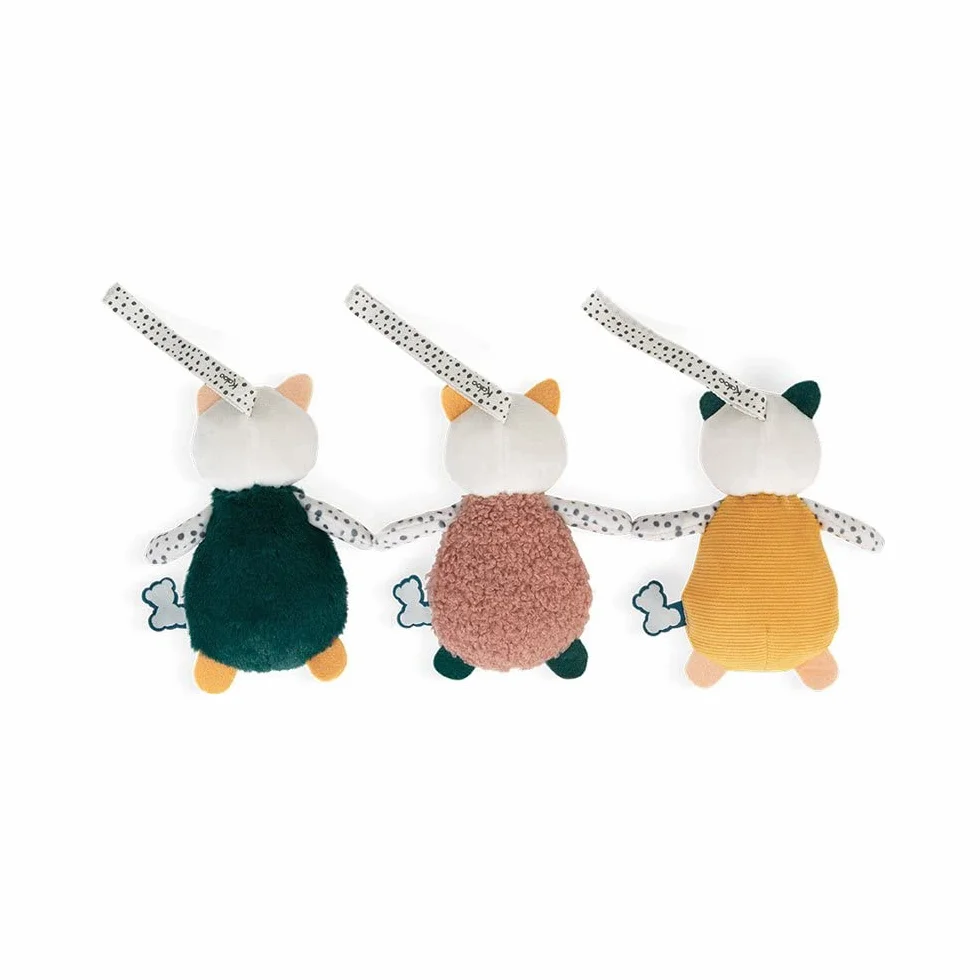 KALOO - Stimuli - I Miei Gattini da Accarezzare - Set di 3 Doudou Multisensoriali per Neonati - Giocattolo Sensoriale Abilità Motorie e Manipolazione - 14 cm - dalla Nascita, K971600