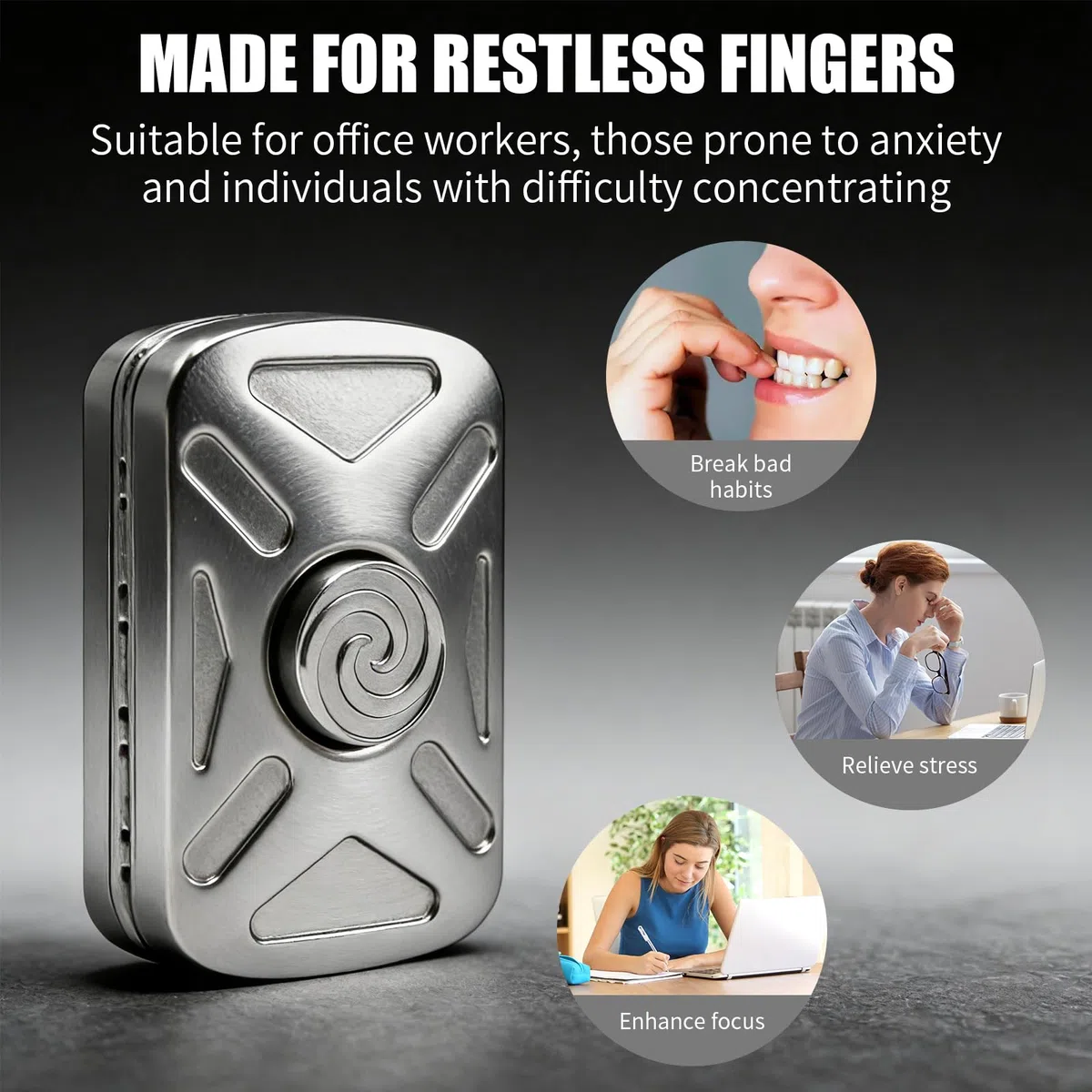 7JI EDC Fidget,Metal Fidget Toy,Giocattolo Antistress,Push Slider Card,Ispirazione,Design Elegante,Cursore in Metallo,Adatto per ADHD e Ansia