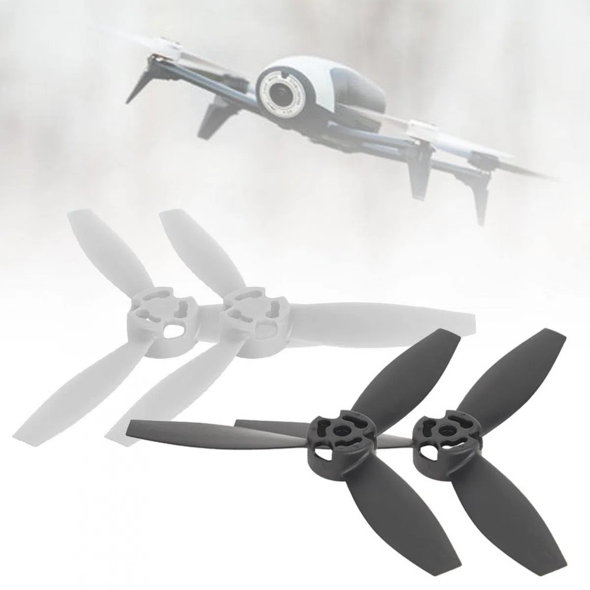 per droni, 4 eliche di ricambio RC per Bebop 2 (2 nere, 2 bianco)