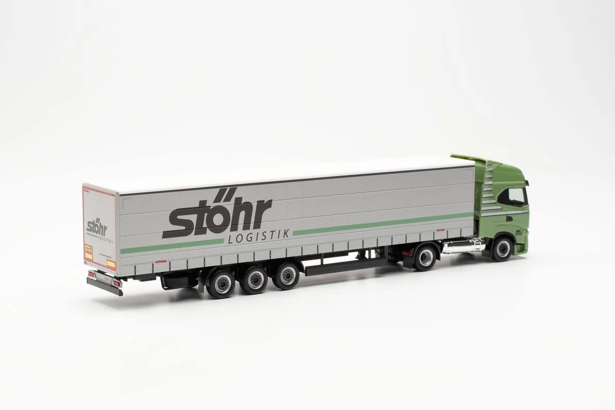 Herpa Camion modello Iveco S-Way – Trenino da 15 m "Stöhr", fedele all'originale in scala 1:87, modello camion per Diorama, modellismo da collezione, decorazione in miniatura in plastica