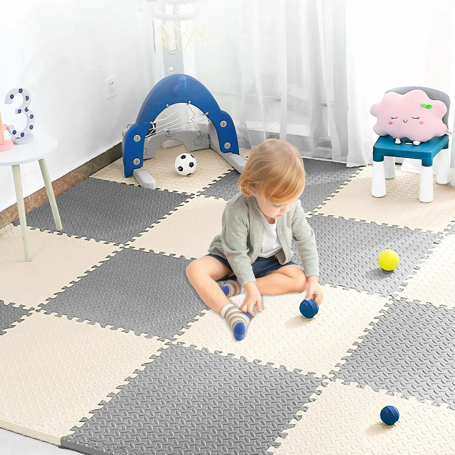 Tappeto Puzzle 20 Pezzi, Tappeto da Gioco per Bambini, Tappetino da Gioco, Puzzle Tappeto, Tappetini Puzzle Morbido Antiscivolo Sicuro e Durevole, per allenamento, yoga, bambini 30 * 30 * 1cm