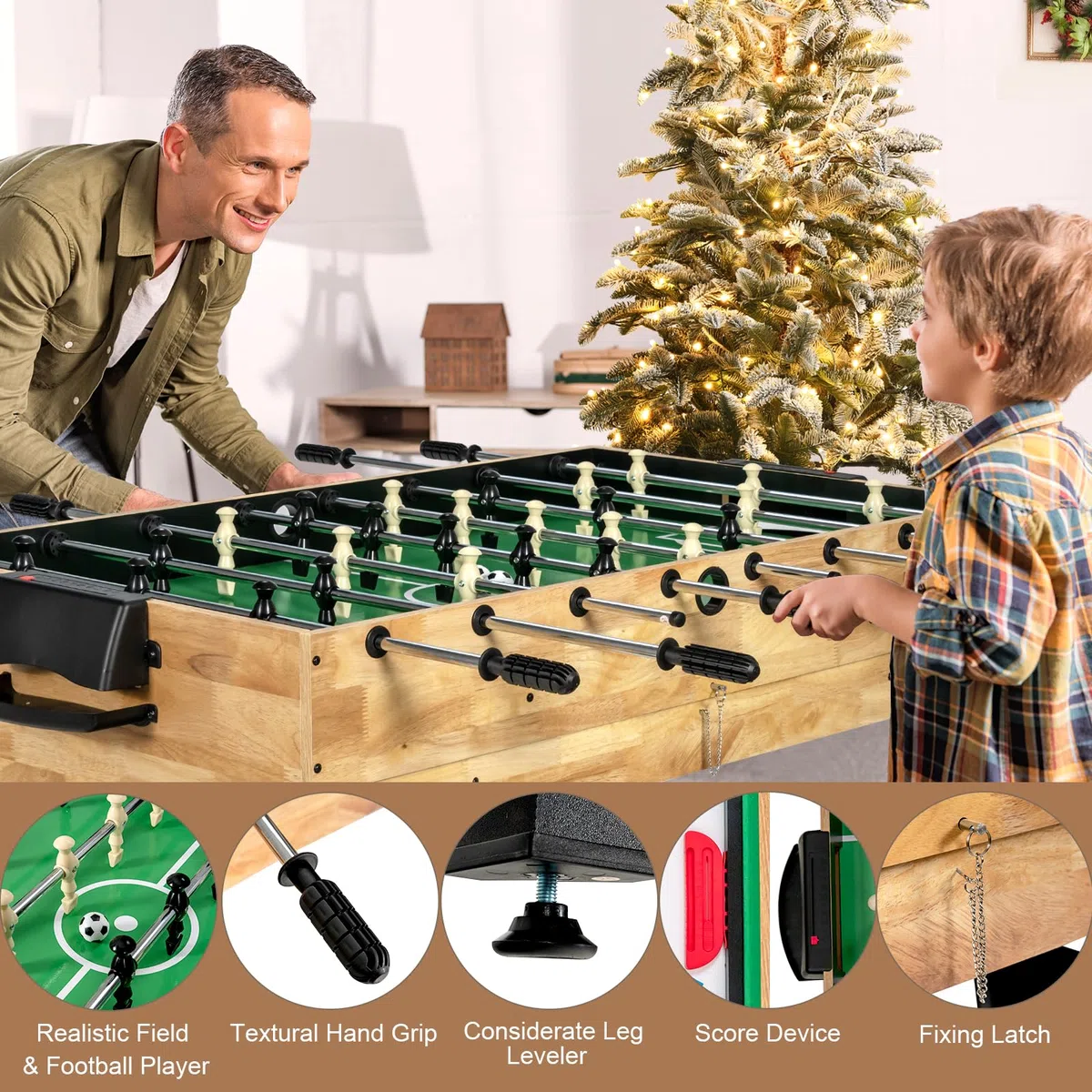 HOMASIS 10 in 1 Tavolo Multigioco per Bambini e Adulti, Tavolo da Gioco con Calcio Balilla, Bowling, Ping Pong, Hockey, Biliardo, Shuffleboard, Dama, Poker, Scacchi e Backgammon, per Casa