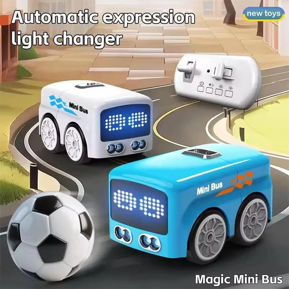 Magic Mini Rc Bus, 2026 Upgraded RC Remote Control Sensor Car, Magic Mini Bus Smart RCs Toy, Gestures Follow Small Vehicle Automatic Avoidance Patrol Line Driving Desktop Toy Car (White)
