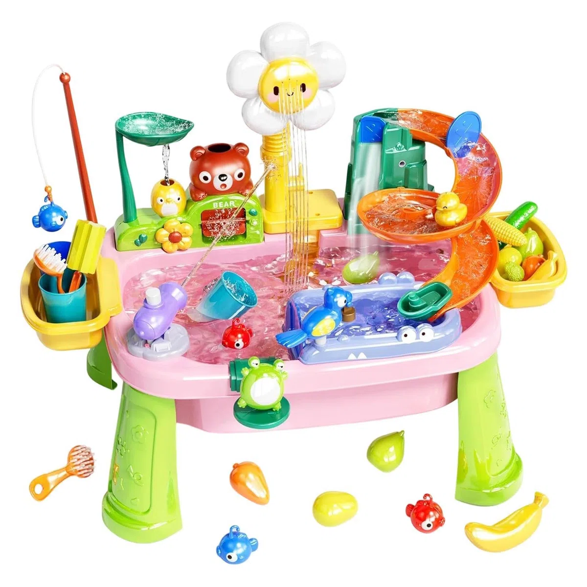 Tavolo D'Acqua Per Bambini Con Rubinetto,Giochi Piscina Elettrici Divertenti Educativi | Tavolo Giochi D'Acqua Estivo Lavello Cucina | Adatto A Bimbi E Bimbe, Interno Ed Esterno, Casa Giardino Spiaggi