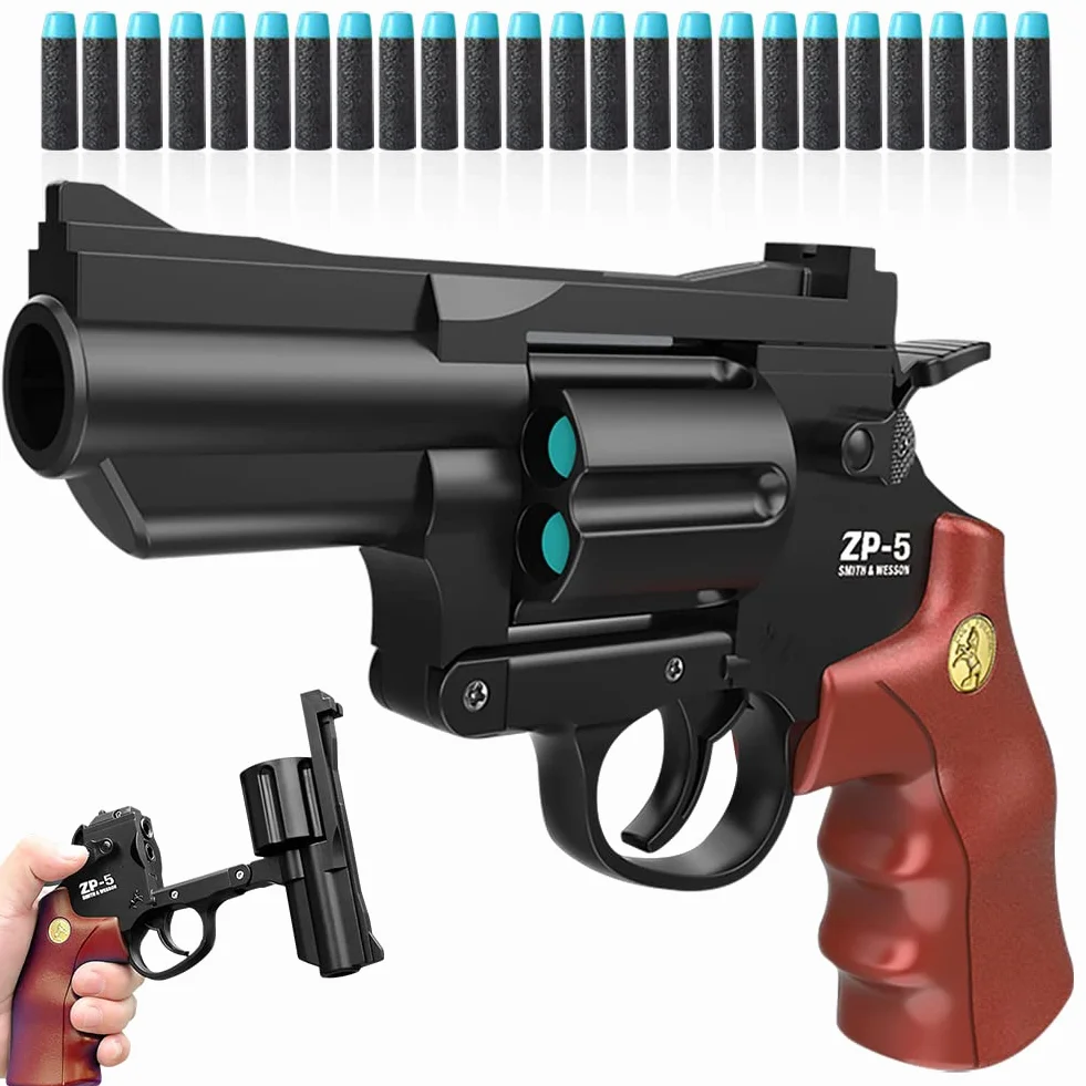 Revolver in schiuma, pistola giocattolo, pistola per bambini, pistole giocattolo per bambini,pistola giocattolo (caffè nero)