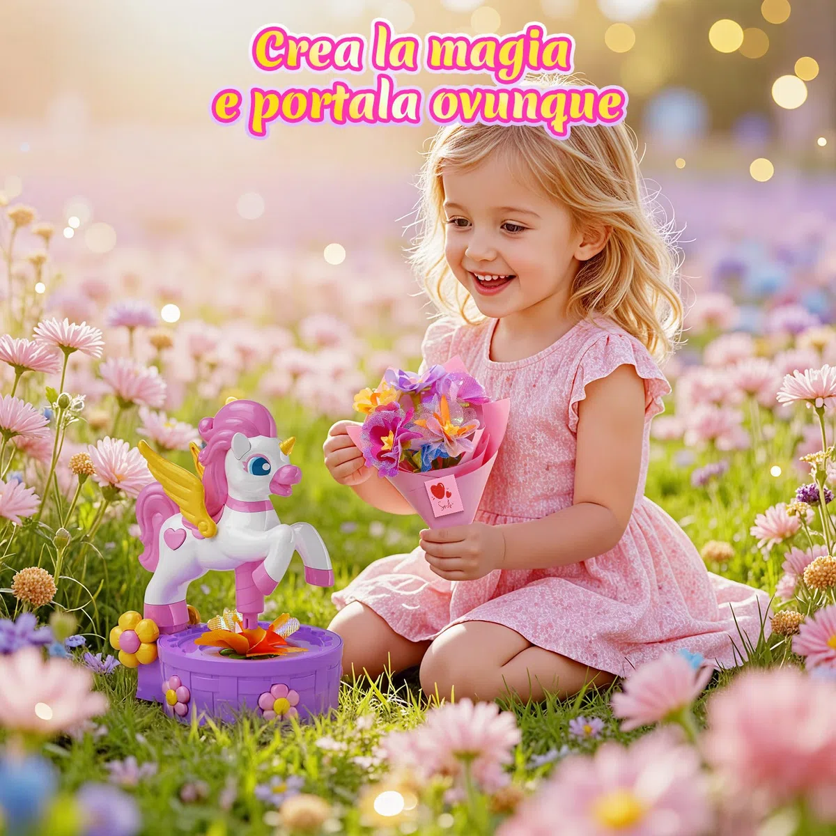 Unicorno Kit Lavoretti Creativi per Bambini, Fai Da Te Artigianale Laboratorio dei Fiori Regalo Giocattoli Creativo per Bambina 4 5 6 7 8 9 10 Anni Giocattoli Bambina 3-10 Anni per Compleanno e Natale
