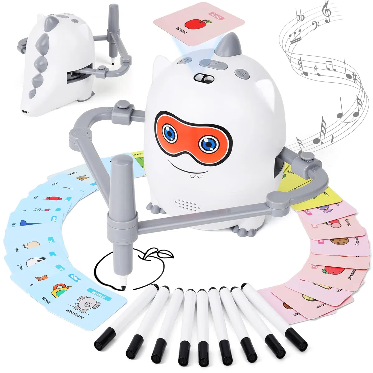 Robot Disegnatore per Bambini con 200 Carte e Pennarelli Robottino Giocattolo Educativo Interattivo Ricaricabile Drawing Robot Kid per Bambino Bambina Natale Compleanno Regalo
