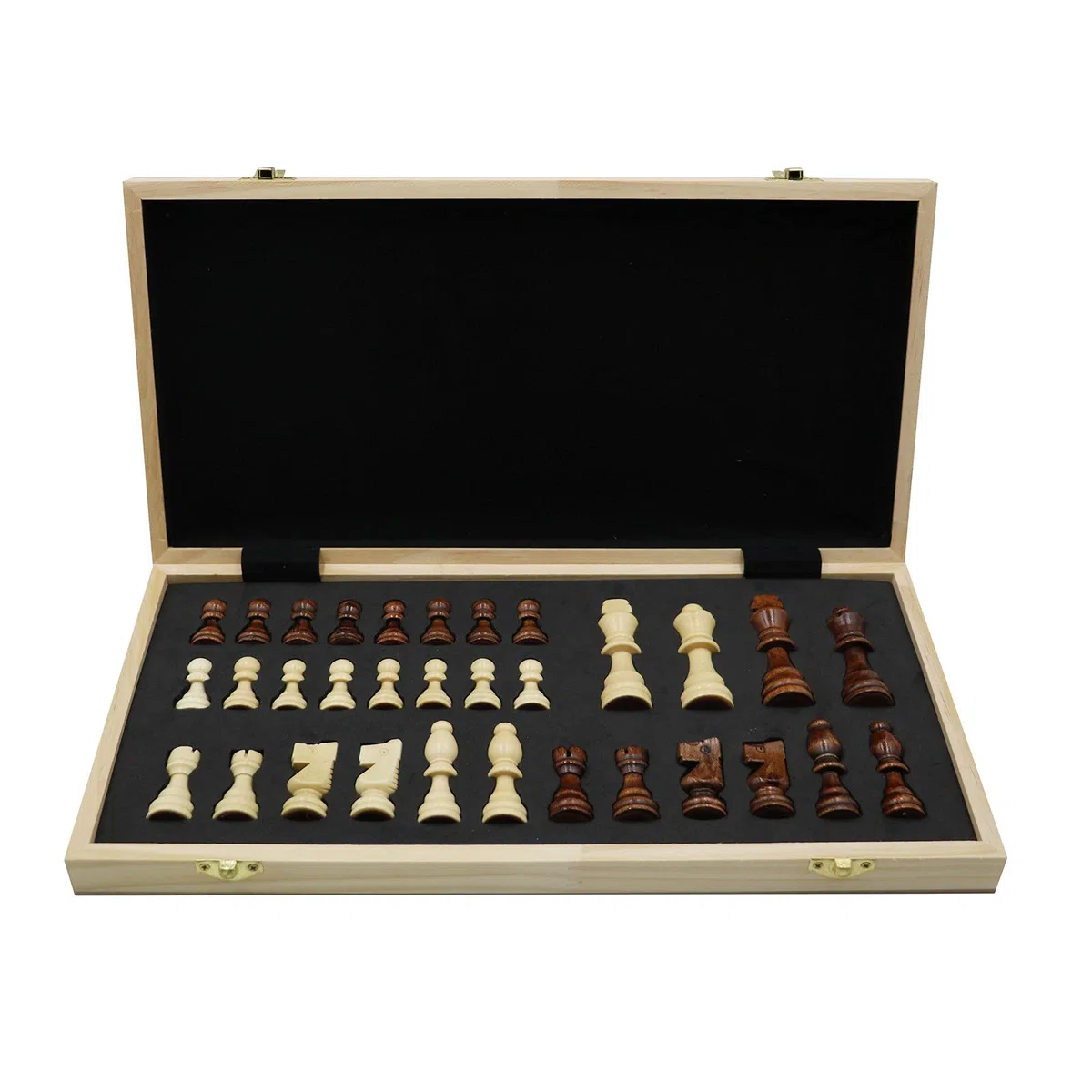 Icegrey Scacchiera in Legno Pieghevole Giochi Tradizionali Stoccaggio Portatile Set di Scacchi Internazionali per Viaggio Gioco da Tavolo per Adulti Bambini 40x40cm