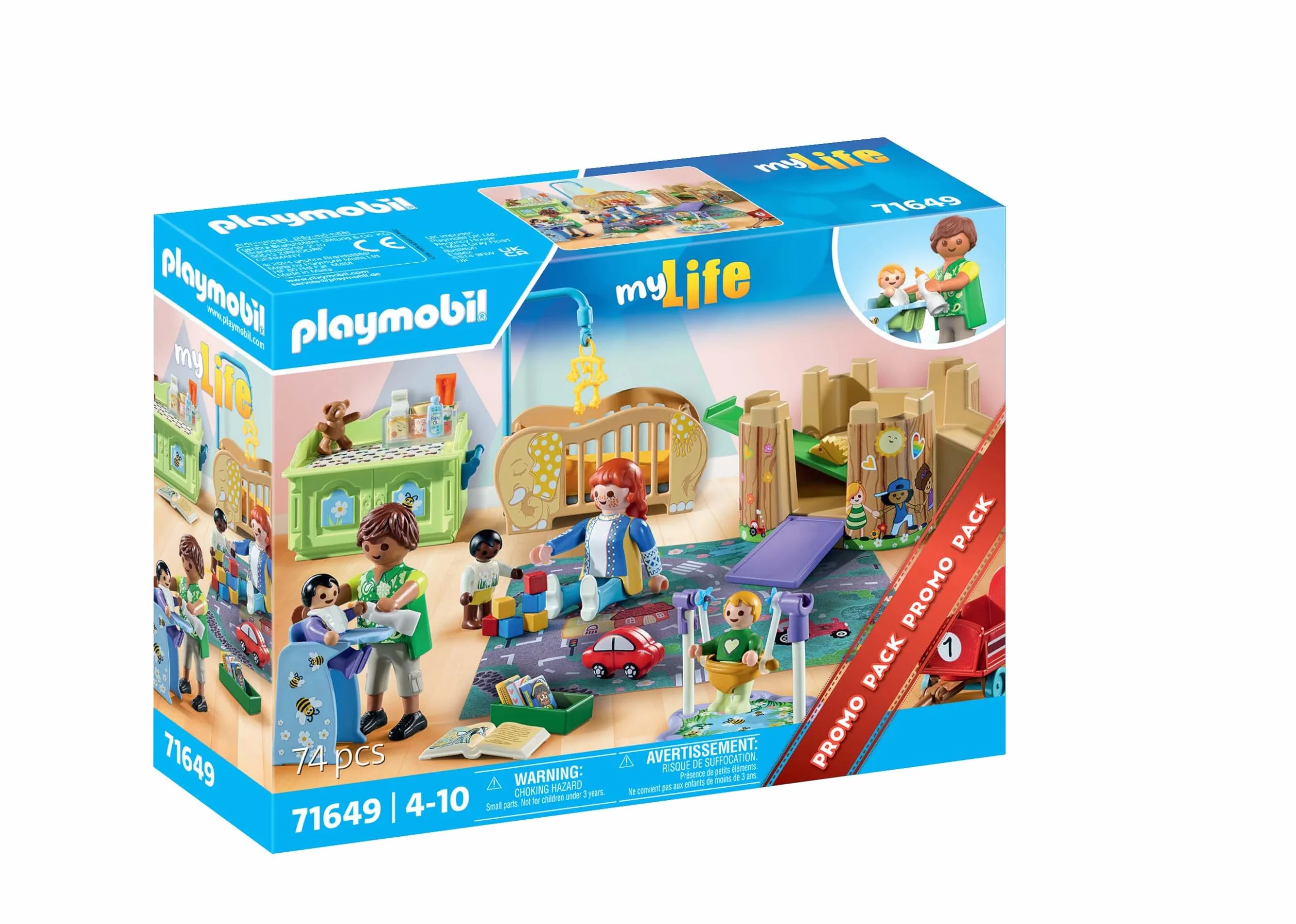 PLAYMOBIL MyLife Promo Pack 71649 Area giochi dell'asilo, con cinque personaggi, torre gioco, scivolo e tanti accessori adorabili, giocattolo per bambini dai 4 anni in su