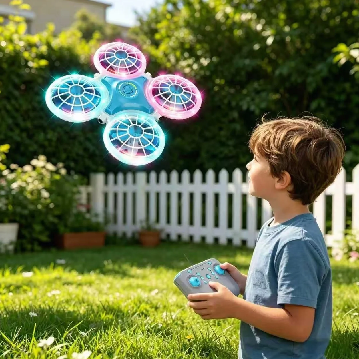 Mini Drone per Bambini con Telecomando, Gioco Aereo con Luci LED e Flip 360°, 3 Velocità & Decollo a Un Tasto, Drone Interno ed Esterno, Regalo Perfetto per Bambini 6-10 Anni, Maschi e Femmine
