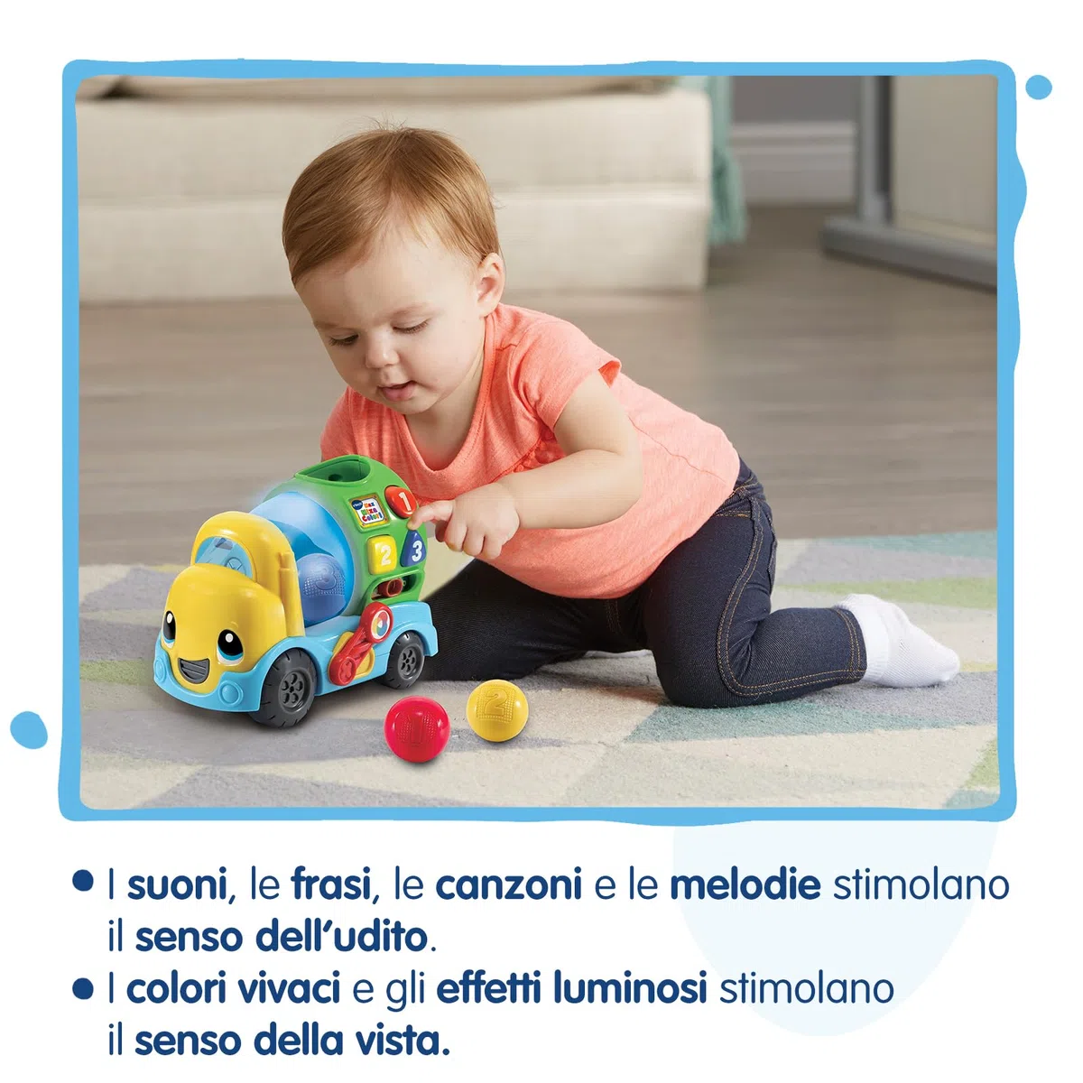 VTech Max Mixa Colori, Camioncino Parlante con 5 Melodie, Riconosce e Mixa Colori, 3 Modalità di Gioco, Volume Regolabile, Spegnimento Automatico, Lingua Italiana, Batterie Incluse, 12-36 Mesi
