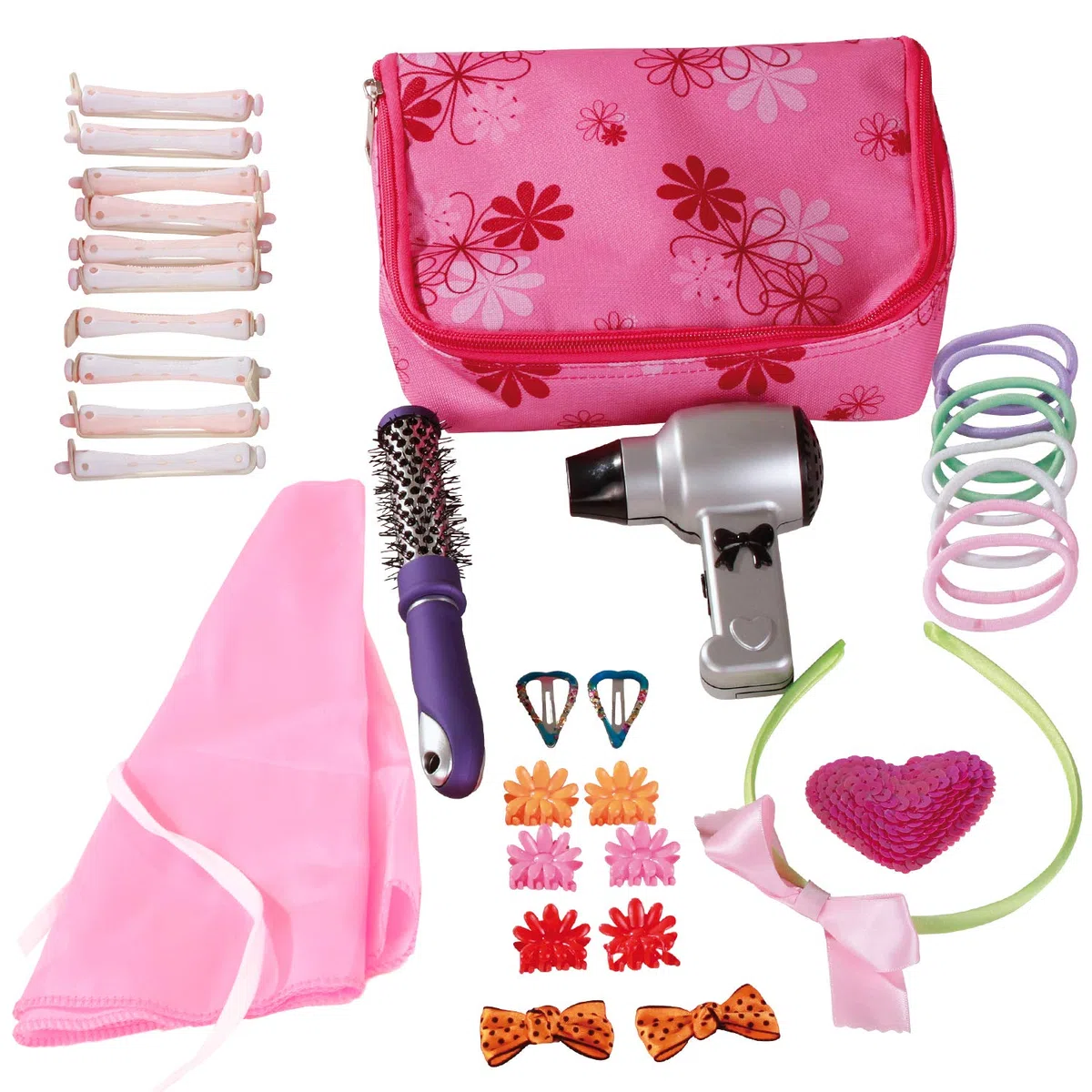 Götz 3402239 Parrucchiere per bambole - Accessori per acconciature e parrucchieri - Set per lo styling da 35 pezzi e set per il trucco per bambole e teste per il trucco