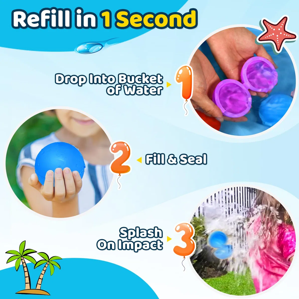 12 Pcs Reusable Water Balloons, Pool Beach water Toys for Boys and Girls, Outdoor Summer Toys for Kids Ages 3-12