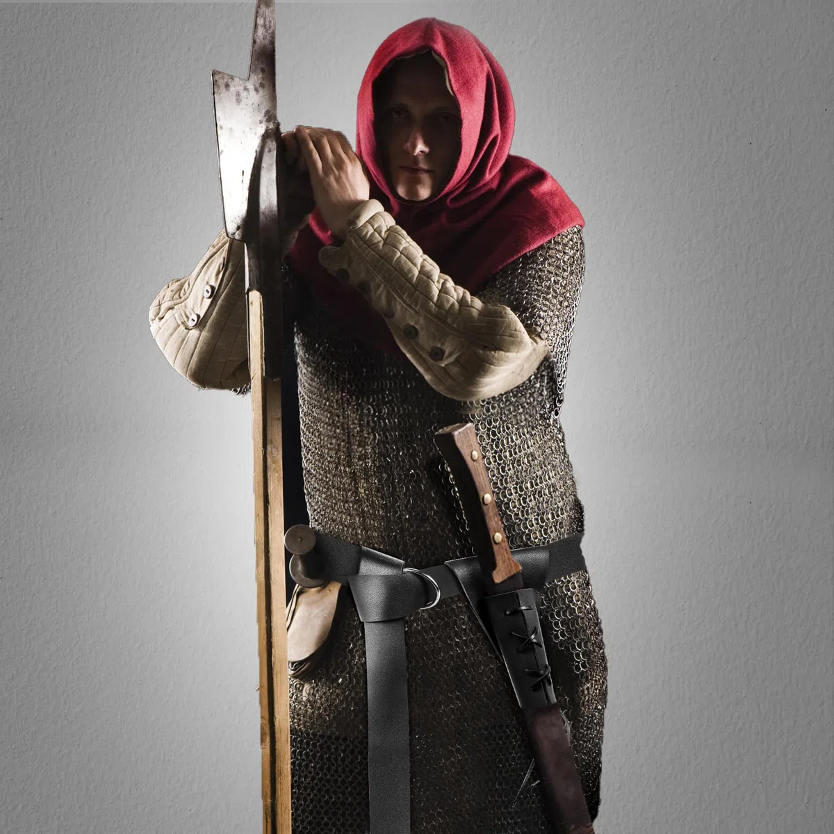 PEUTIER Cintura di Spada Medievale in Pelle con Custodia di Rana Regolabile per Cavaliere Guerriero Pirata Cosplay (nero)