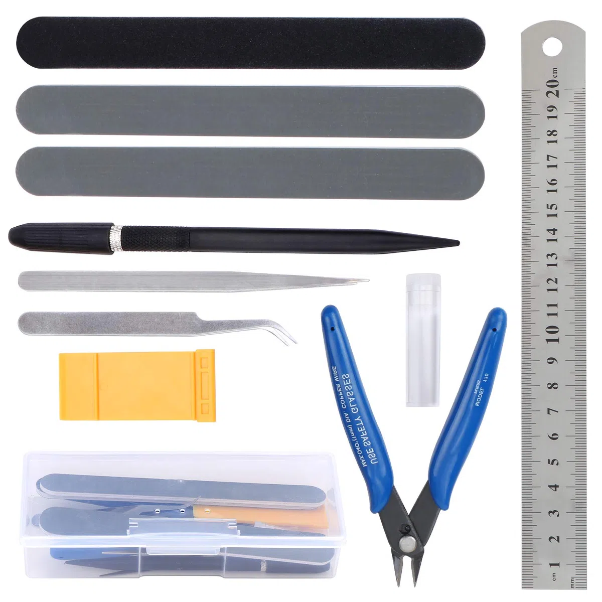 HSEAMALL 11PCS Kit di strumenti per modelli Guandam, strumenti base per modellazione di auto Bandai Hobby Gundam, riparazione e fissaggio