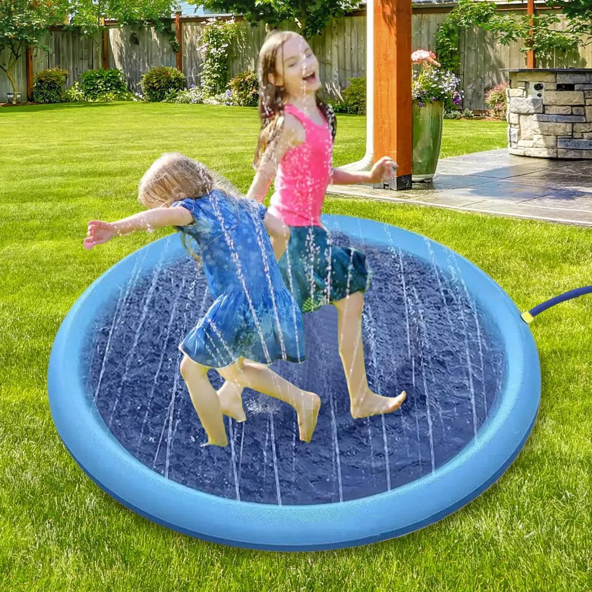 Splash Pad Da Cani | Spruzzatore da Giardino Impermeabile - Piscina con Spruzzatore da Esterno - Per Bambini Maschi, Prescolari, Famiglie, Cortile, Asilo, Campeggio, Spiaggia, Patio, Giardino,