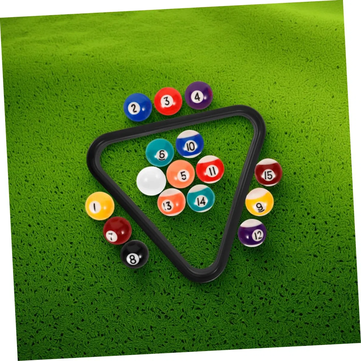 BESPORTBLE Set di 17 Mini Palline da Biliardo in Resina con Supporto Triangolare, per Casa e Scuola, Accessori Versatili per Tavolo da Biliardo per Ragazzi e Ragazze