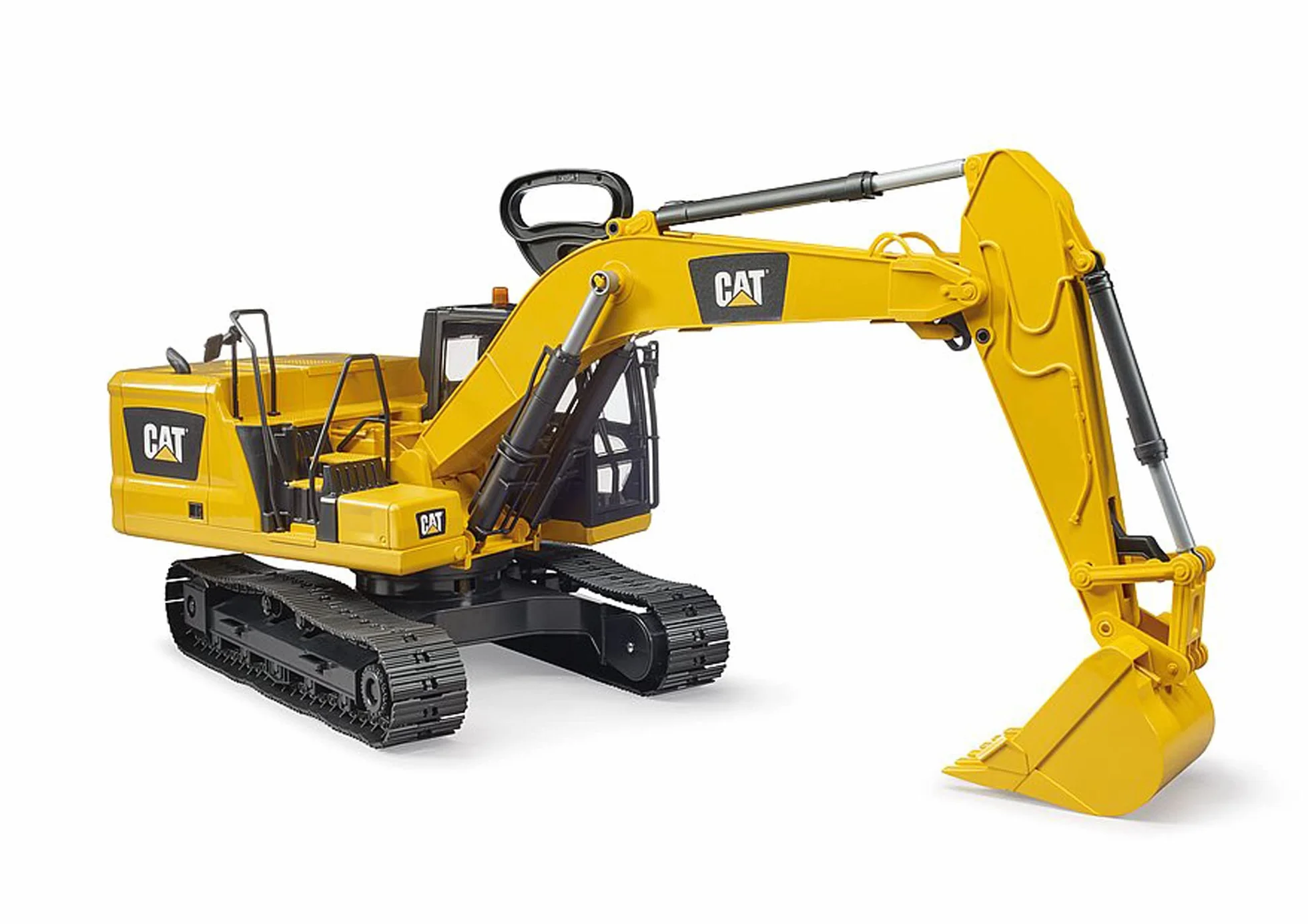 bruder 02483 - Escavatore a benna Cat, veicolo da cantiere, escavatore a benna, veicolo