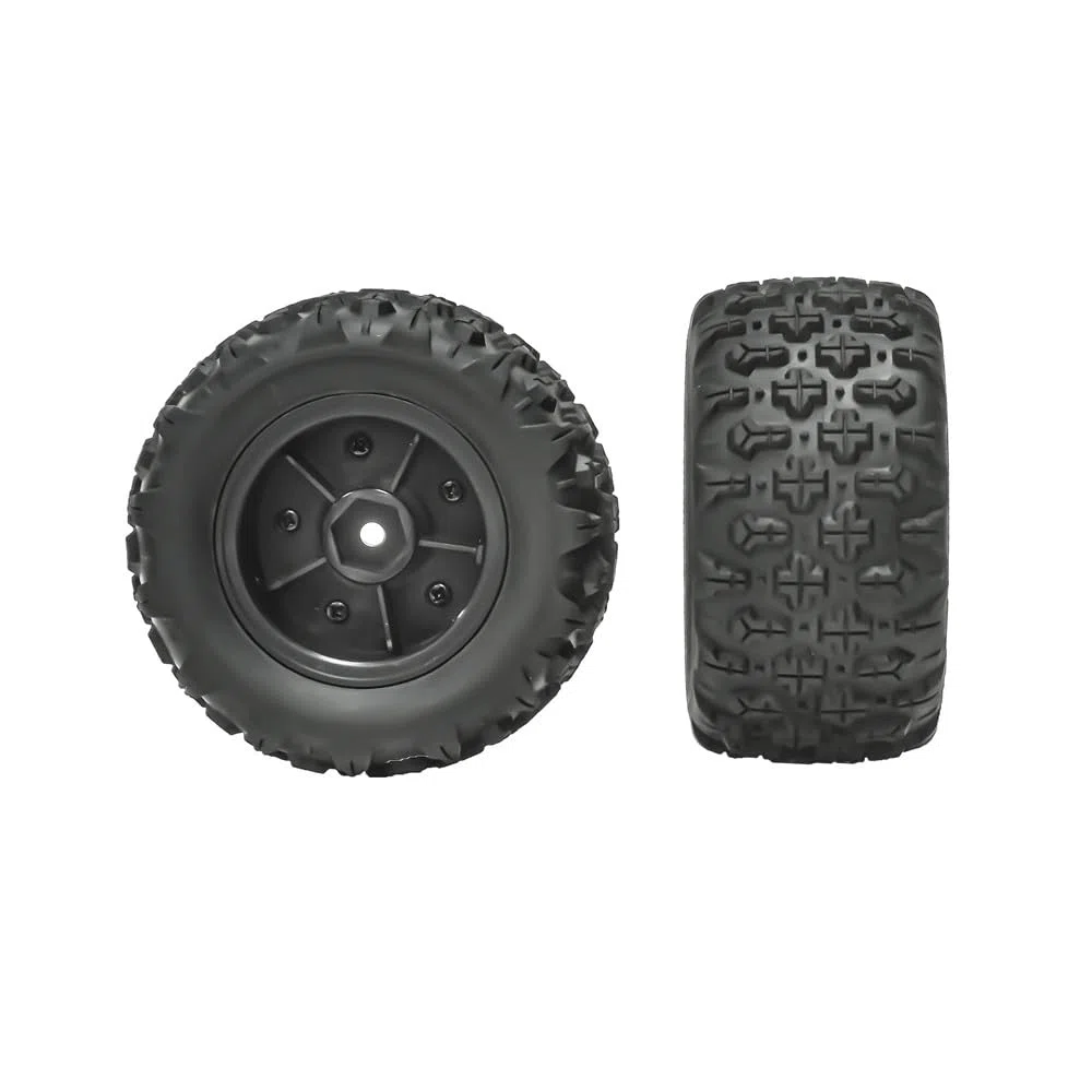 COMODO 4pcs 83mm Rubber RC Pneumatici per 1/16 Scale H16 RC Cars – 43mm Wide Replacement Tire Set con 12mm Hex