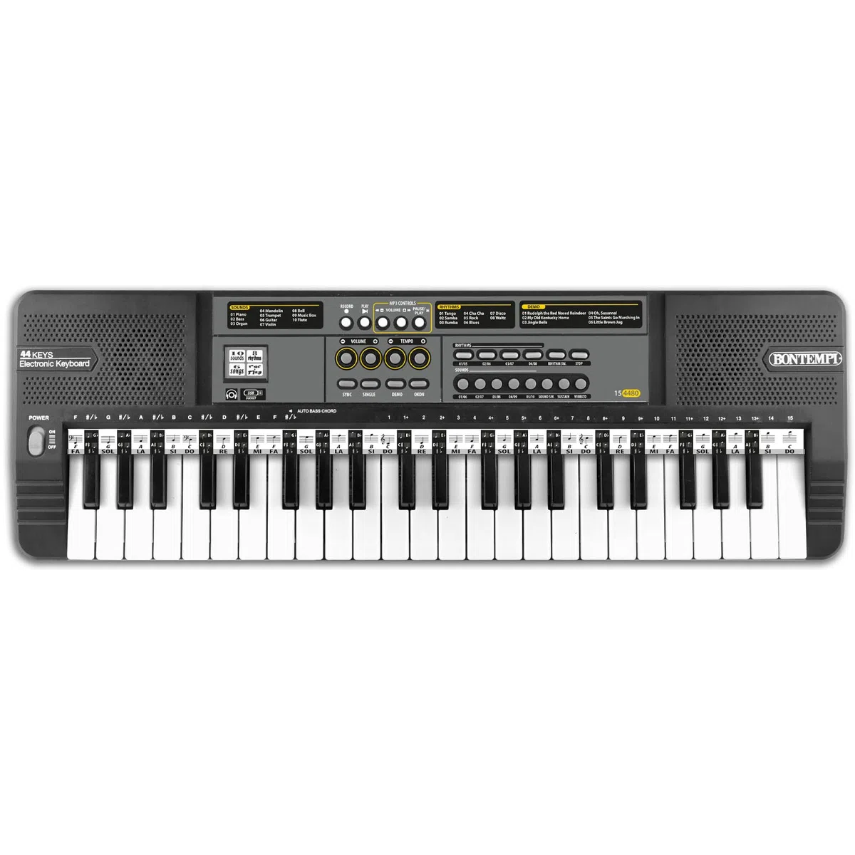Bontempi | MelodyKey - Tastiera a 44 Tasti con Passo Medio, Connessione USB e Opzioni di Ascolto Personale, 555x180x60 mm