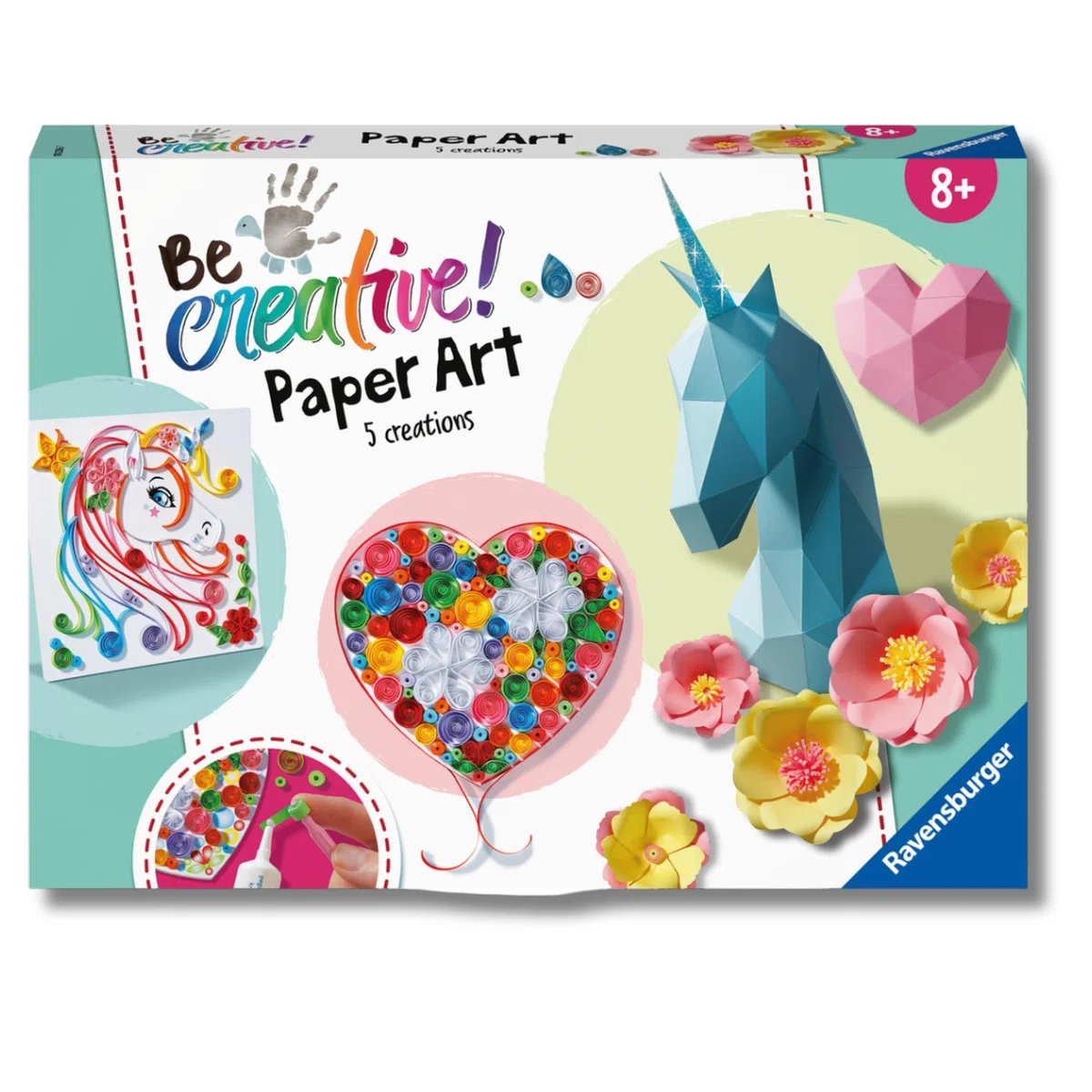 Ravensburger - Be Creative Maxi | Paper Art Unicorn | Origami per Bambini | Giochi Creativi Bambina 8 Anni o Piú | Kit Lavoretti Creativi per Bambini | Idee Regalo Bambina 8 Anni