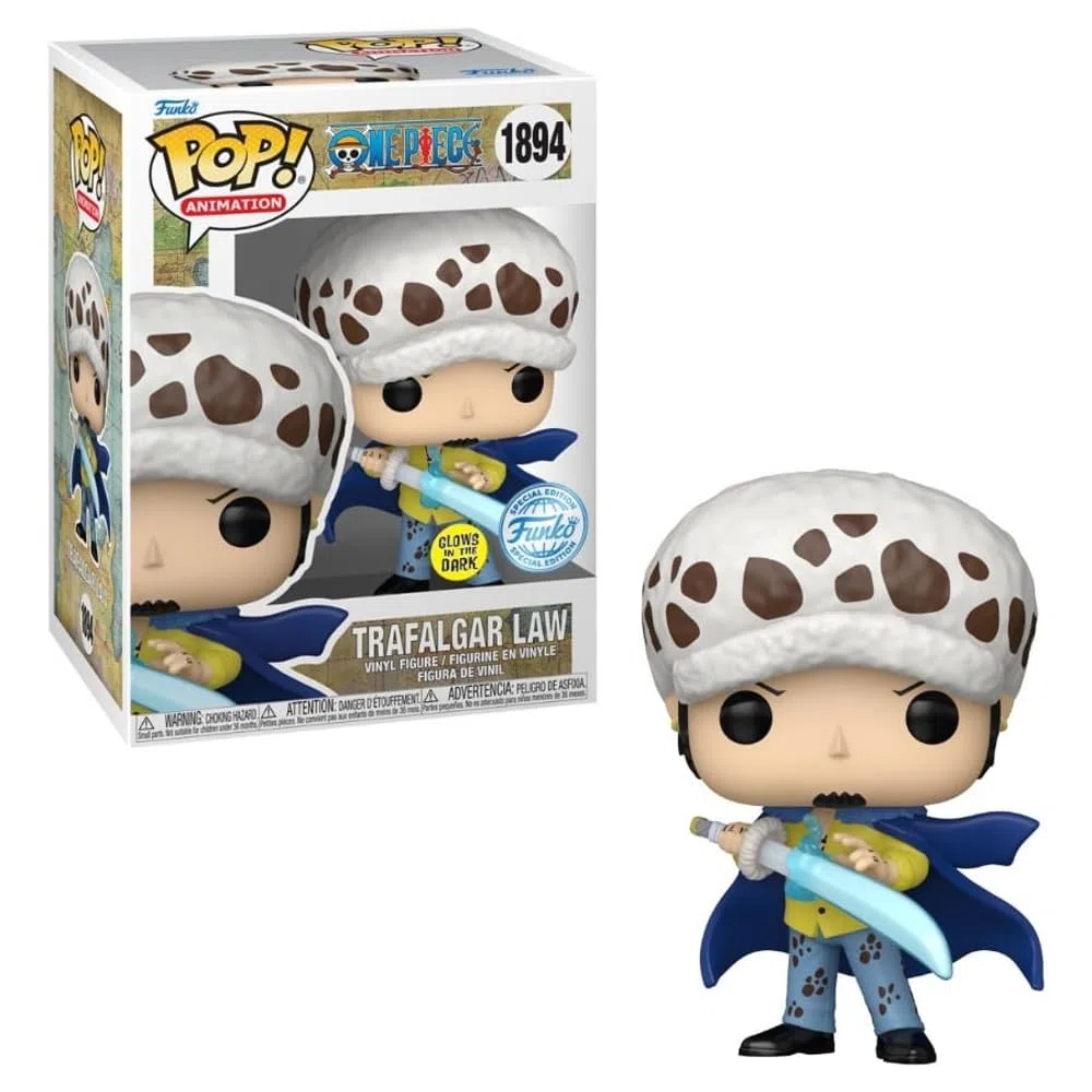 Funko Pop! One Piece Trafalgar Law with Blue Anestesia Glow-in-the-Dark Vinyl Figure