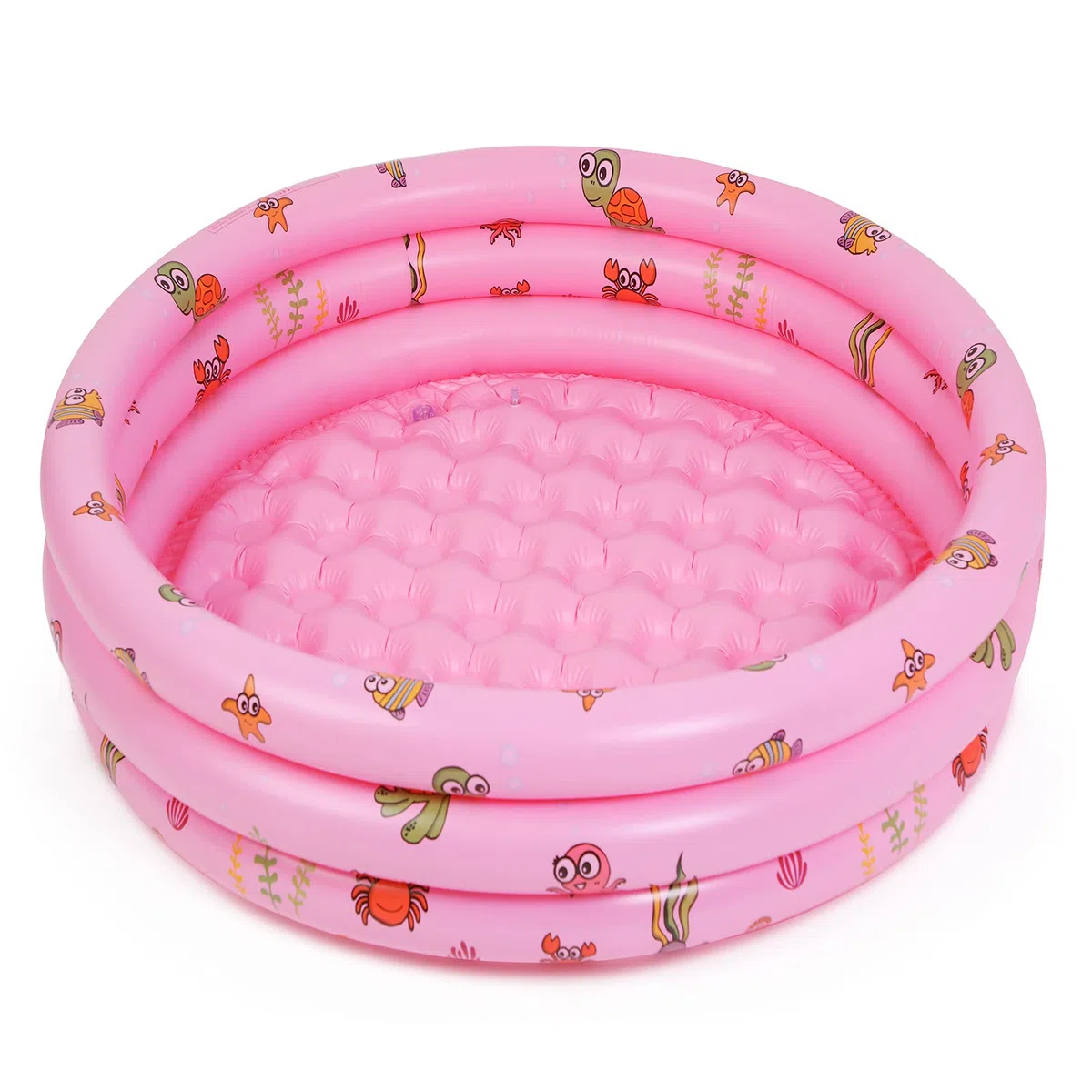 Highttoy Piscina Bambini,Piscina Gonfiabile Rotonda da 51 Pollici Piscinetta Gonfiabile Neonato Bambini Bambina, PVC Durevole 3 Camera d'aria Individuali, Rosa(130 x 40cm)