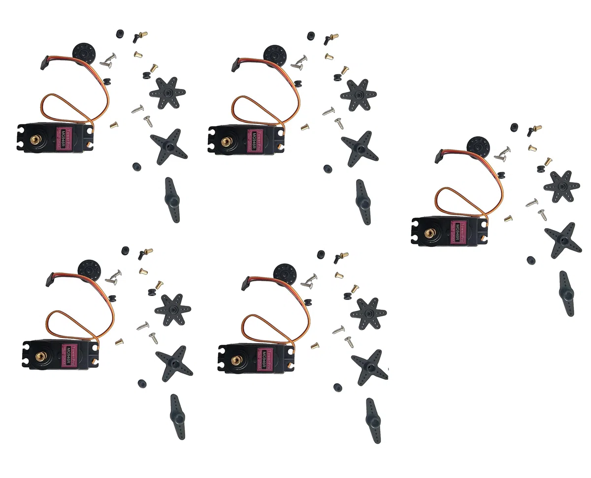 5 x MG 946R Servo Motore Digitale ad Alta Coppia con Ingranaggi Metallici, Include Accessori di Montaggio e Cavo