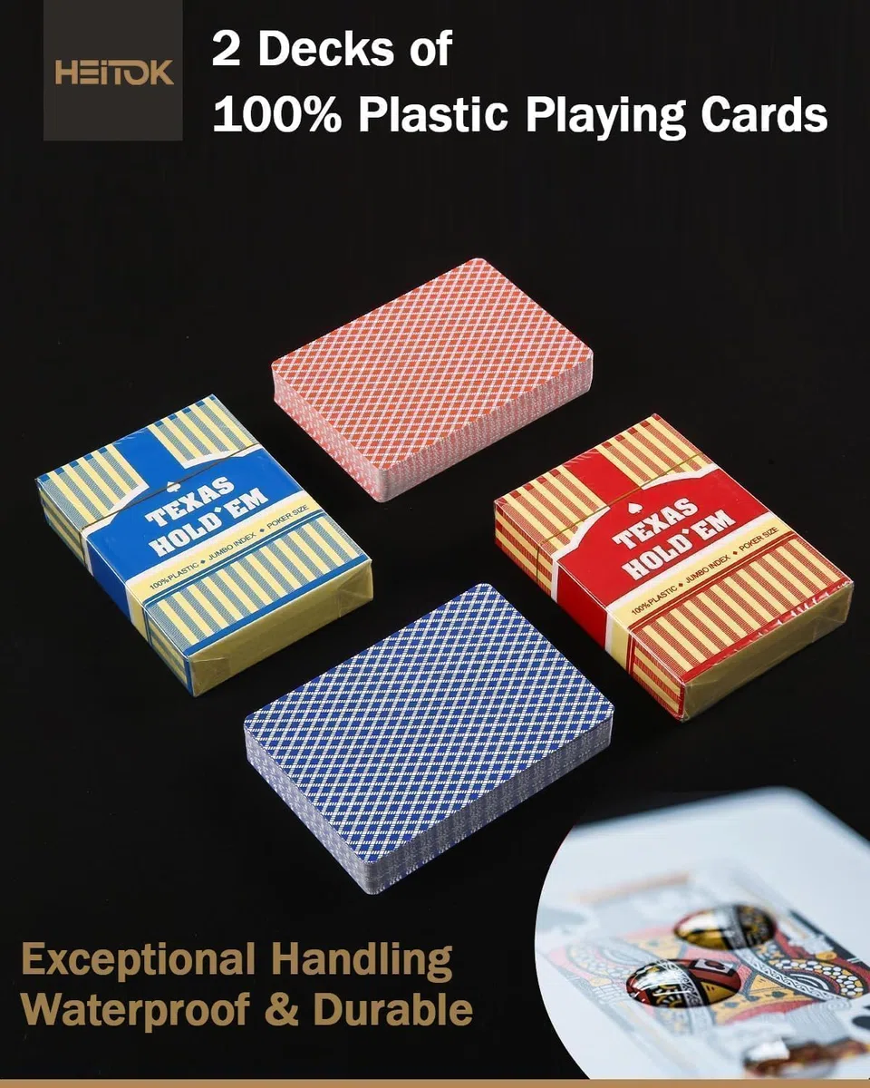 HEITOK Set Fiches Poker Clay Composite 300 pz 14g con valigetta | 300 pz 14g Clay Composite numerate con valigetta per Texas Holdem e Blackjack.