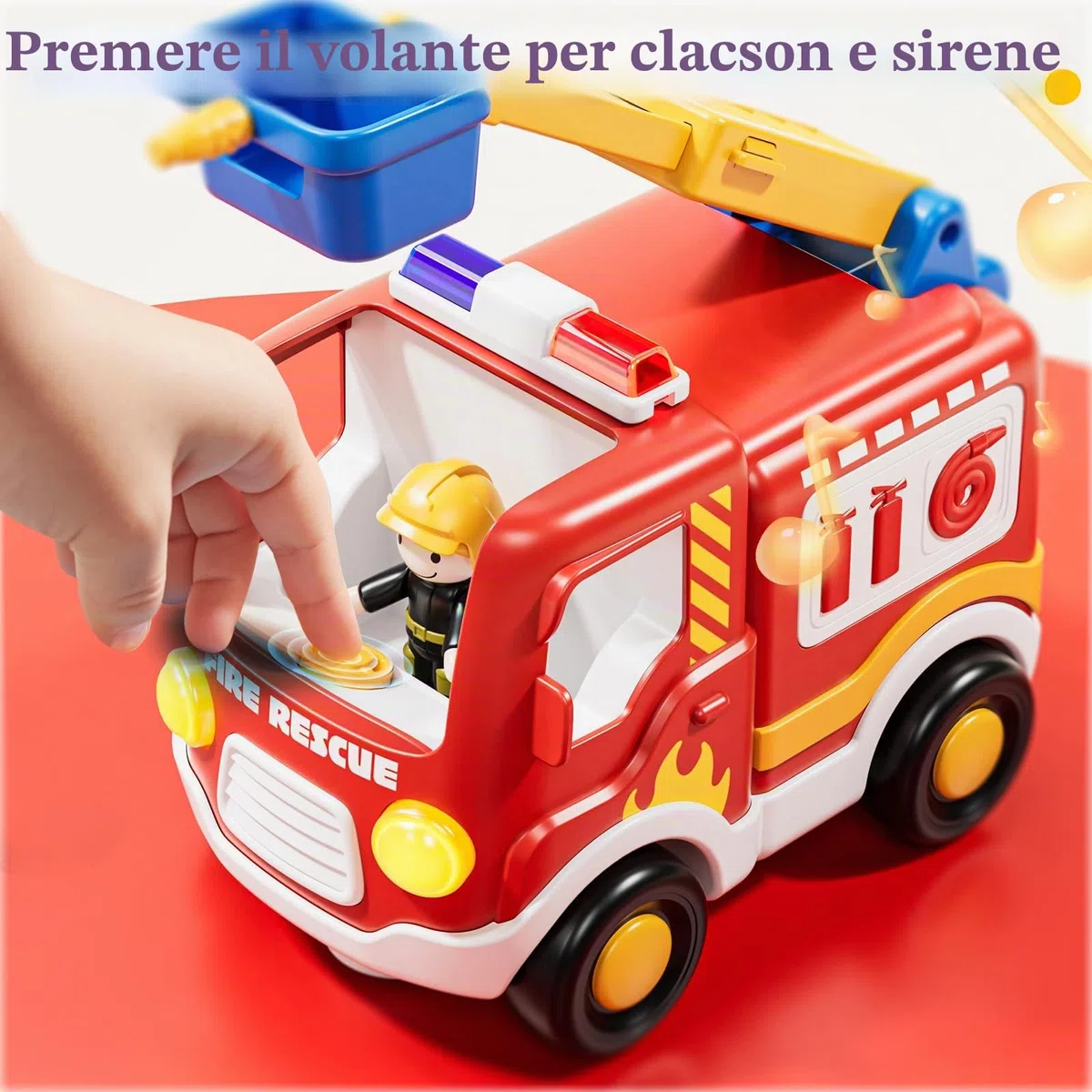 Lehoo Castle Macchina Telecomandata per Bambini, Camion Pompieri Giocattolo, Gioco Bambino 2 Anni, Regalo Bambino 2 Anni Maschio