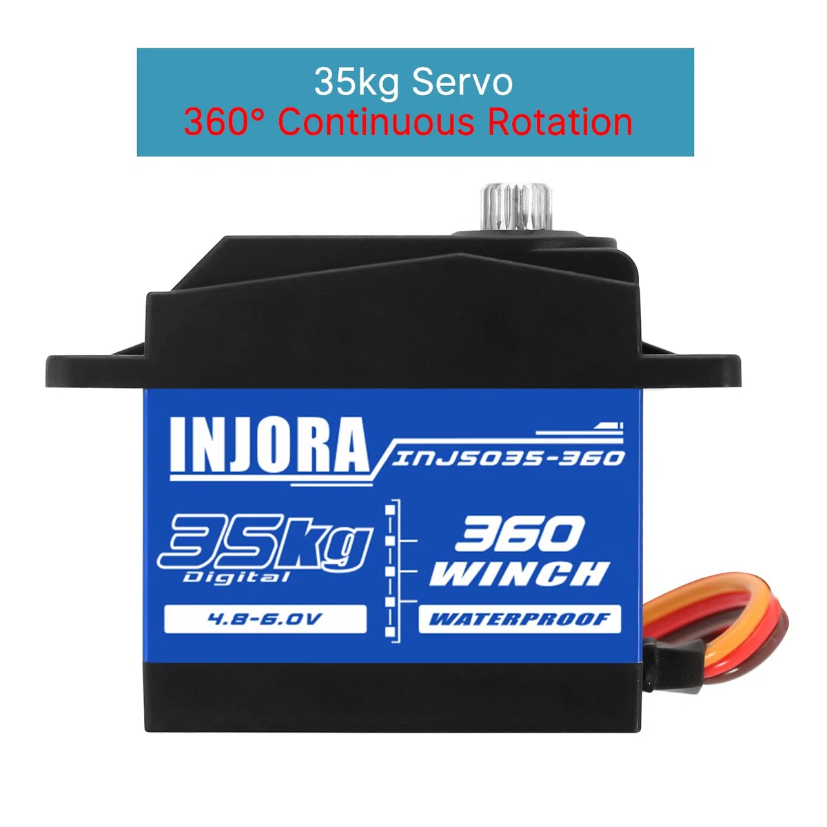 INJORA 35KG Digitale Servo Impermeabile Rotazione 360 per RC Crawler Modello Barca Auto